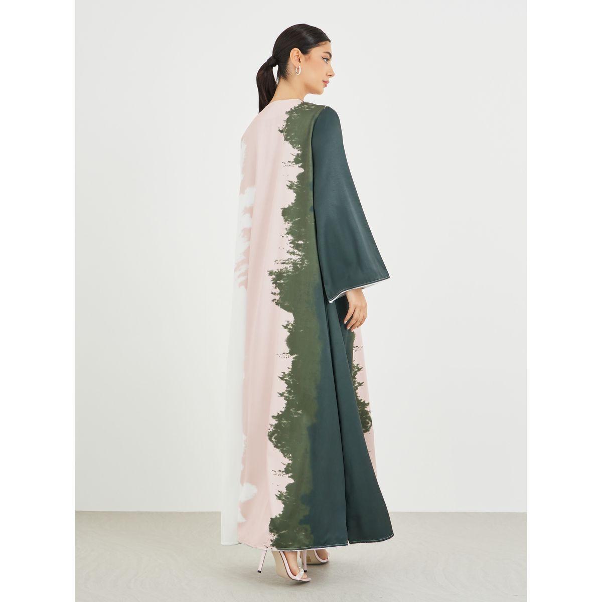 Styli Embellished Ombre Print A-Line Jalabiya-women-arabicclothing-jalabiyas-image-5