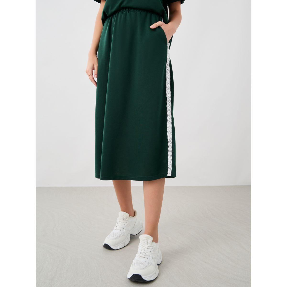 Styli Side Stripe Short Sleeve Top and Midi Skirt Co-Ords-women-clothing-coordsets-image-4