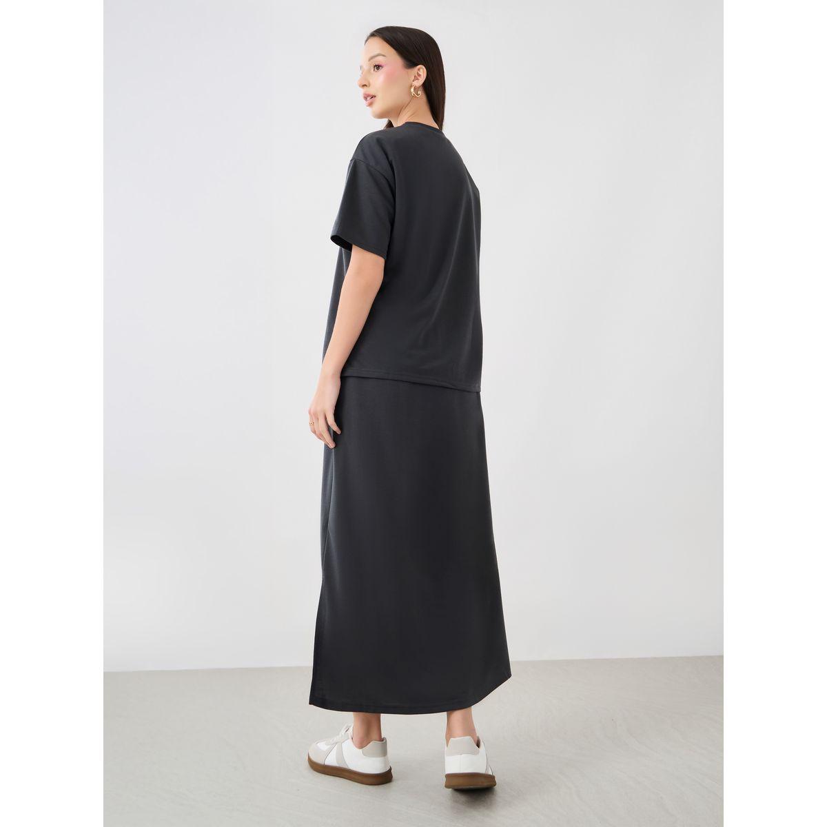 Styli Graphic Print Round Neck T-Shirt and Skirt Co-Ords-women-clothing-coordsets-image-6