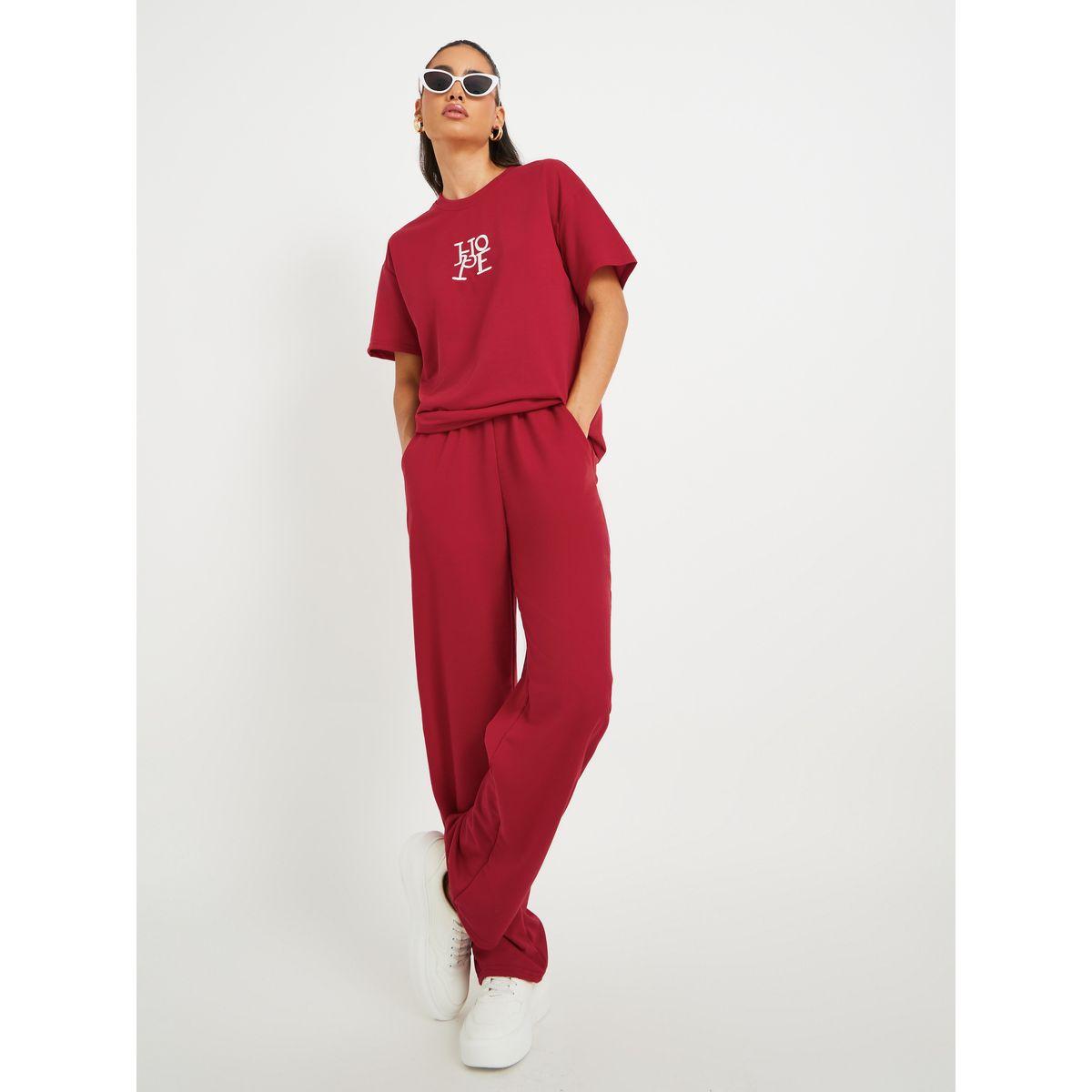 Styli Embroidered Round Neck T-Shirt and Pants Co-Ords-women-clothing-coordsets-image-2
