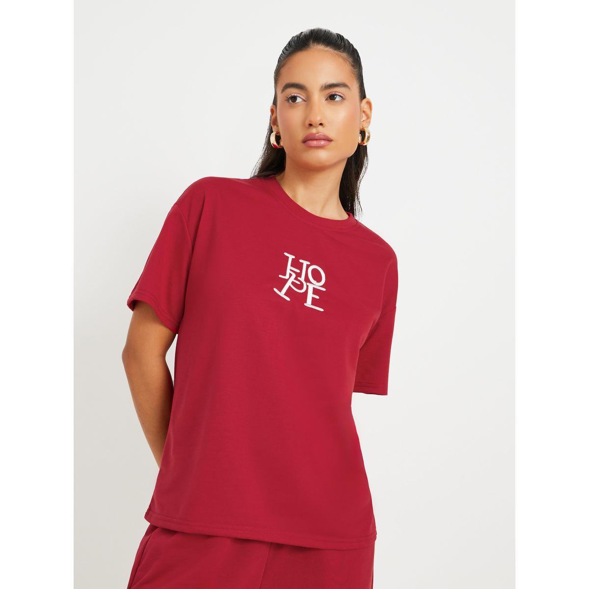 Styli Embroidered Round Neck T-Shirt and Pants Co-Ords-women-clothing-coordsets-image-3
