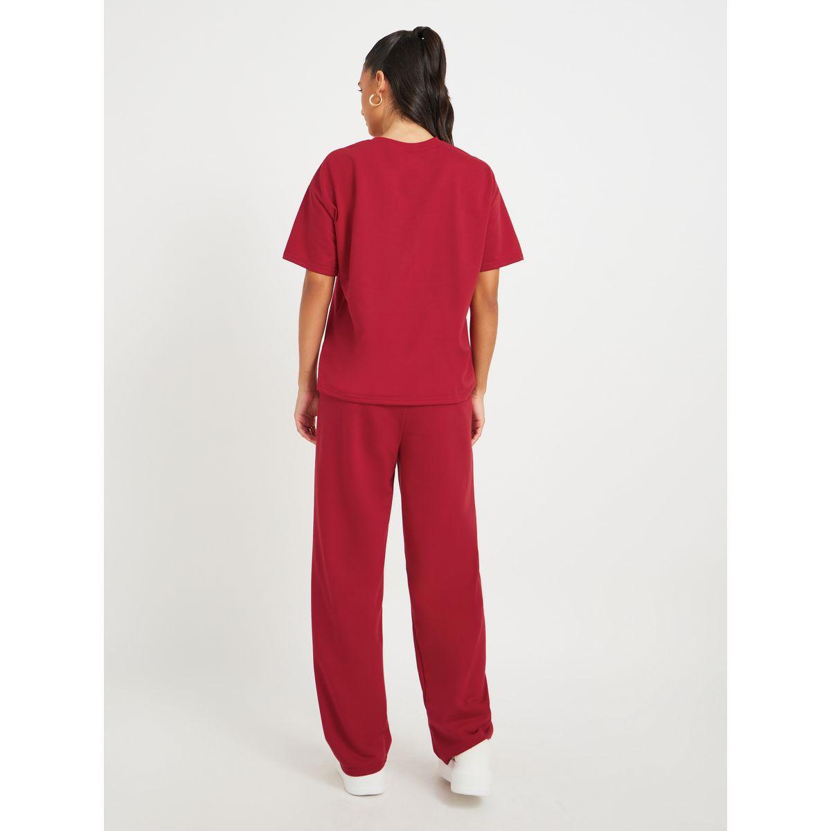 Styli Embroidered Round Neck T-Shirt and Pants Co-Ords-women-clothing-coordsets-image-6