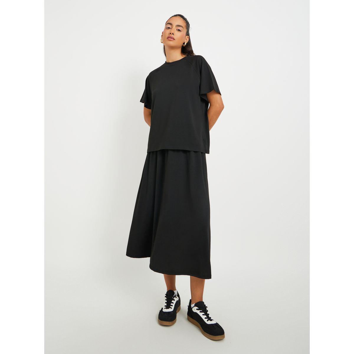 طقم منسق من تنورة ميدي مع بلوزة بأكمام قصيرة-women-clothing-coordsets-image-4