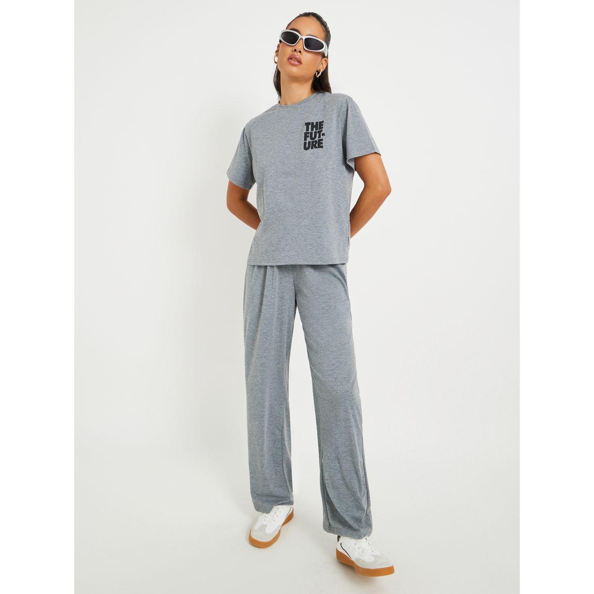 Styli Print Short Sleeve T-Shirt and Joggers Co-Ords-women-clothing-coordsets-image-2