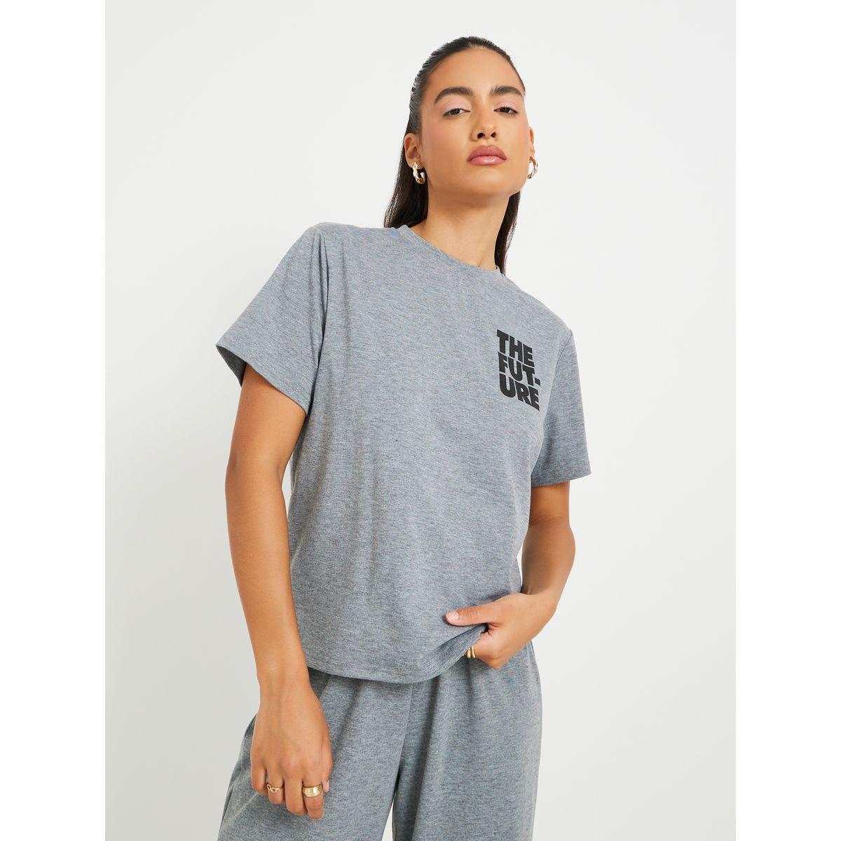 Styli Print Short Sleeve T-Shirt and Joggers Co-Ords-women-clothing-coordsets-image-3