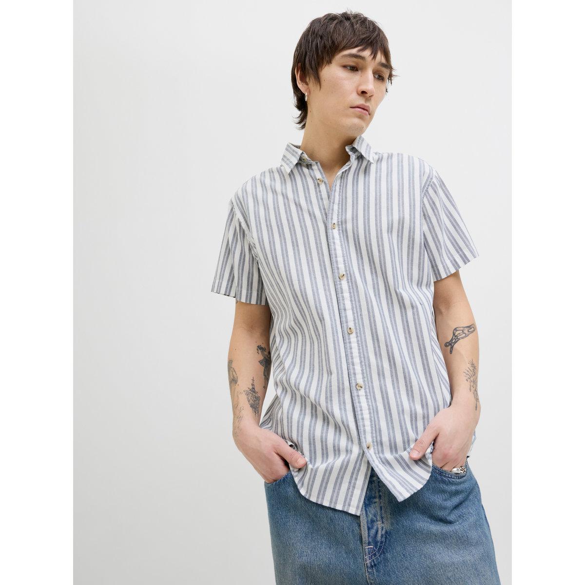 Jack & Jones Striped Spread Collar Regular Fit Shirt-men-clothing-shirts-image-2