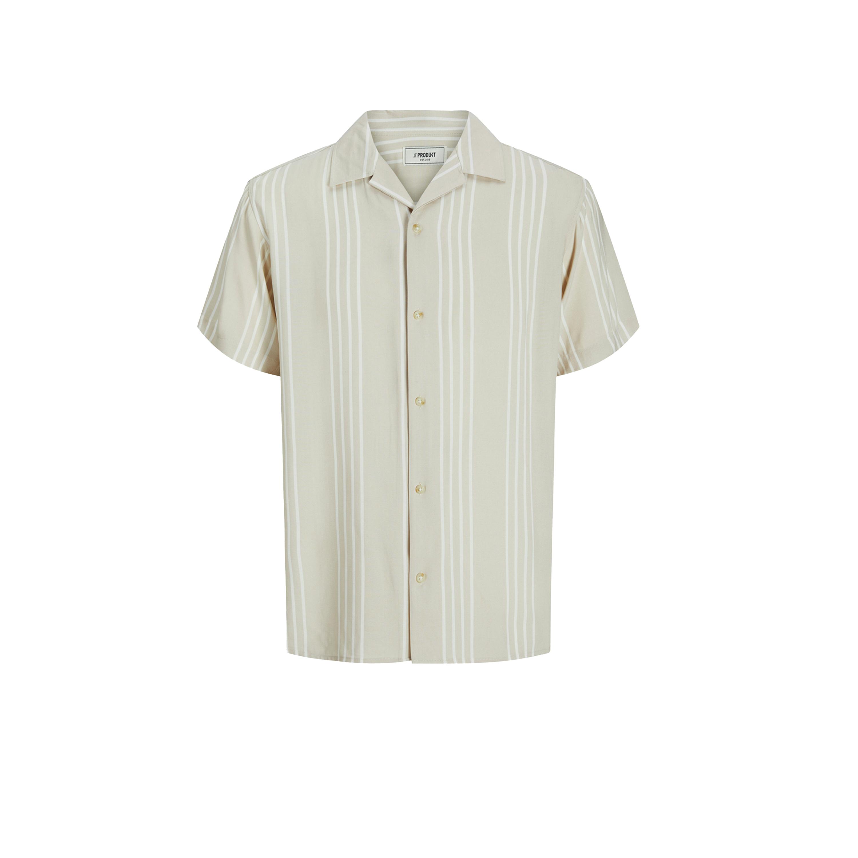 برودكت - قميص مخطط بأزرار - بيج-men-clothing-shirts-image-1