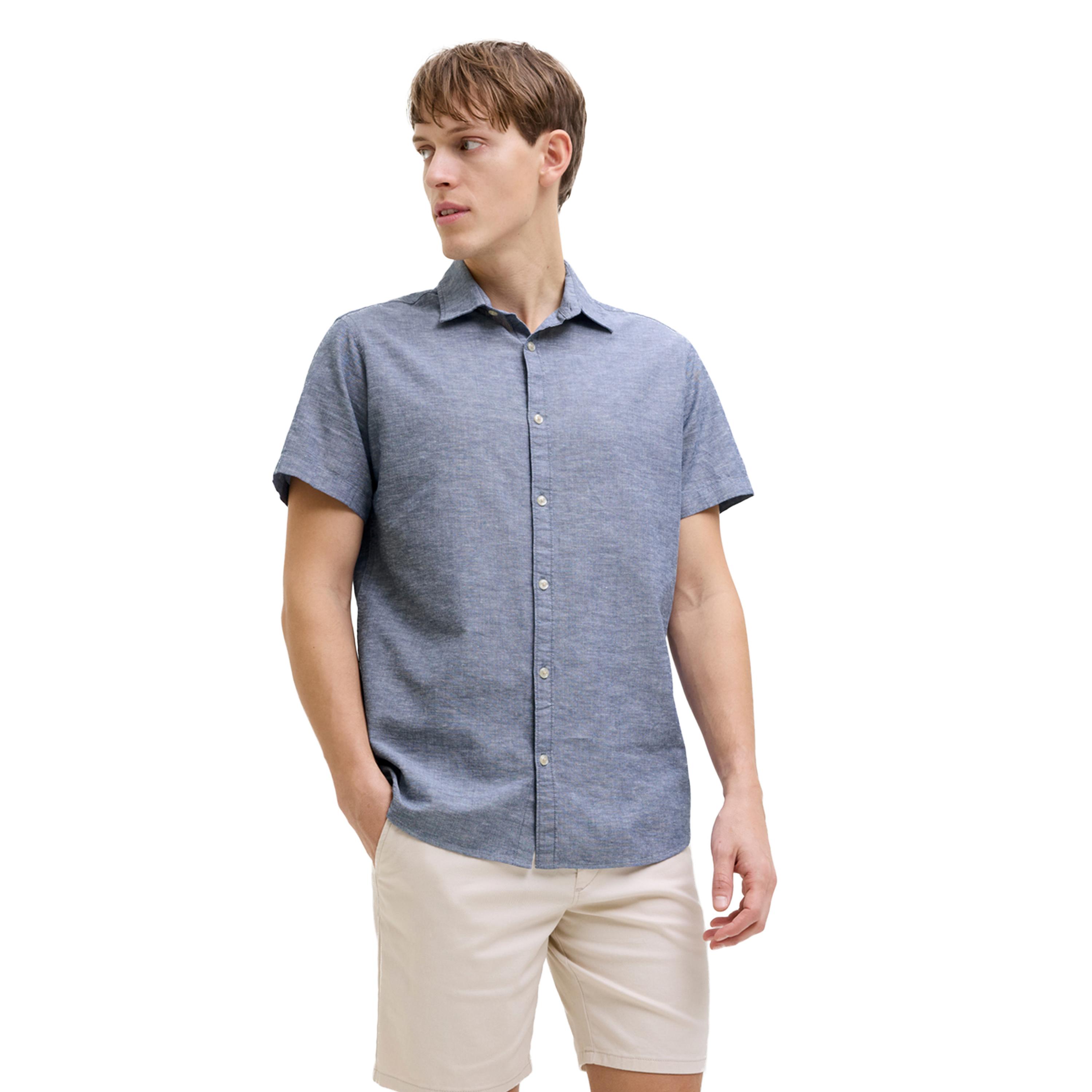 REBEL X Styli Moss Sunny Plain Short Sleeve Regular Fit Shirt-men-clothing-shirts-image-1