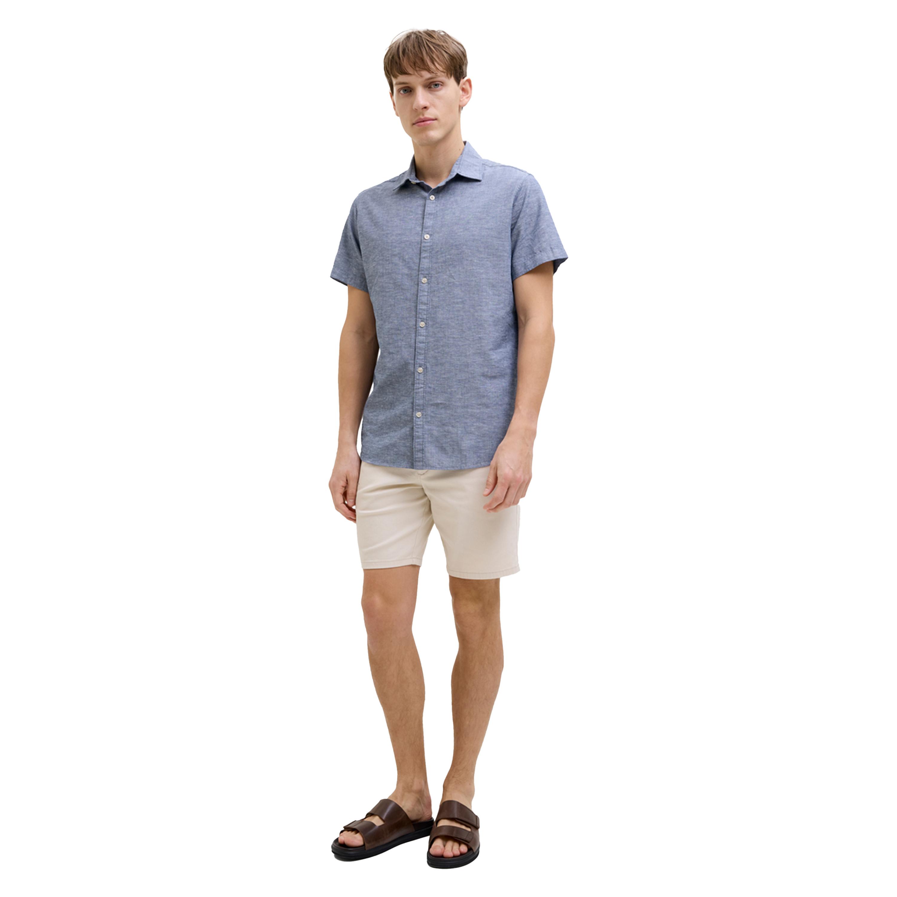 ريبيل × ستايلي - قميص سادة بأكمام قصيرة وقصة عادية-men-clothing-shirts-image-2