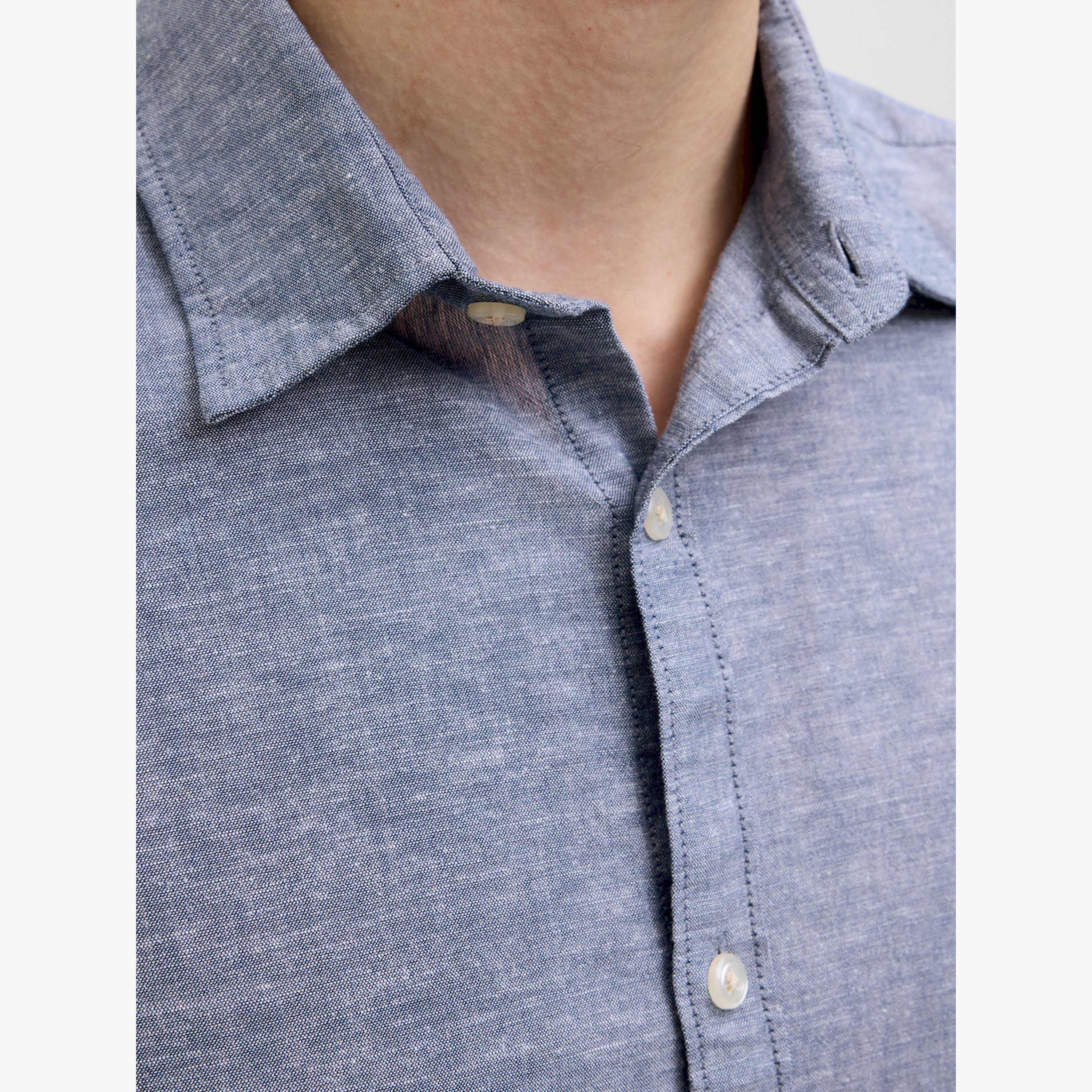 ريبيل × ستايلي - قميص سادة بأكمام قصيرة وقصة عادية-men-clothing-shirts-image-4
