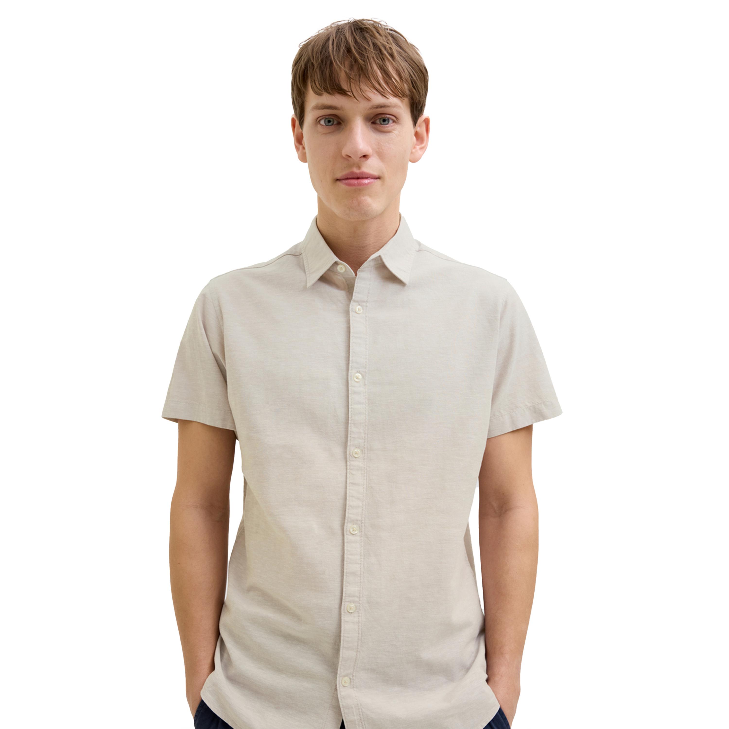 ريبيل × ستايلي - قميص سادة بأكمام قصيرة وقصة عادية-men-clothing-shirts-image-2