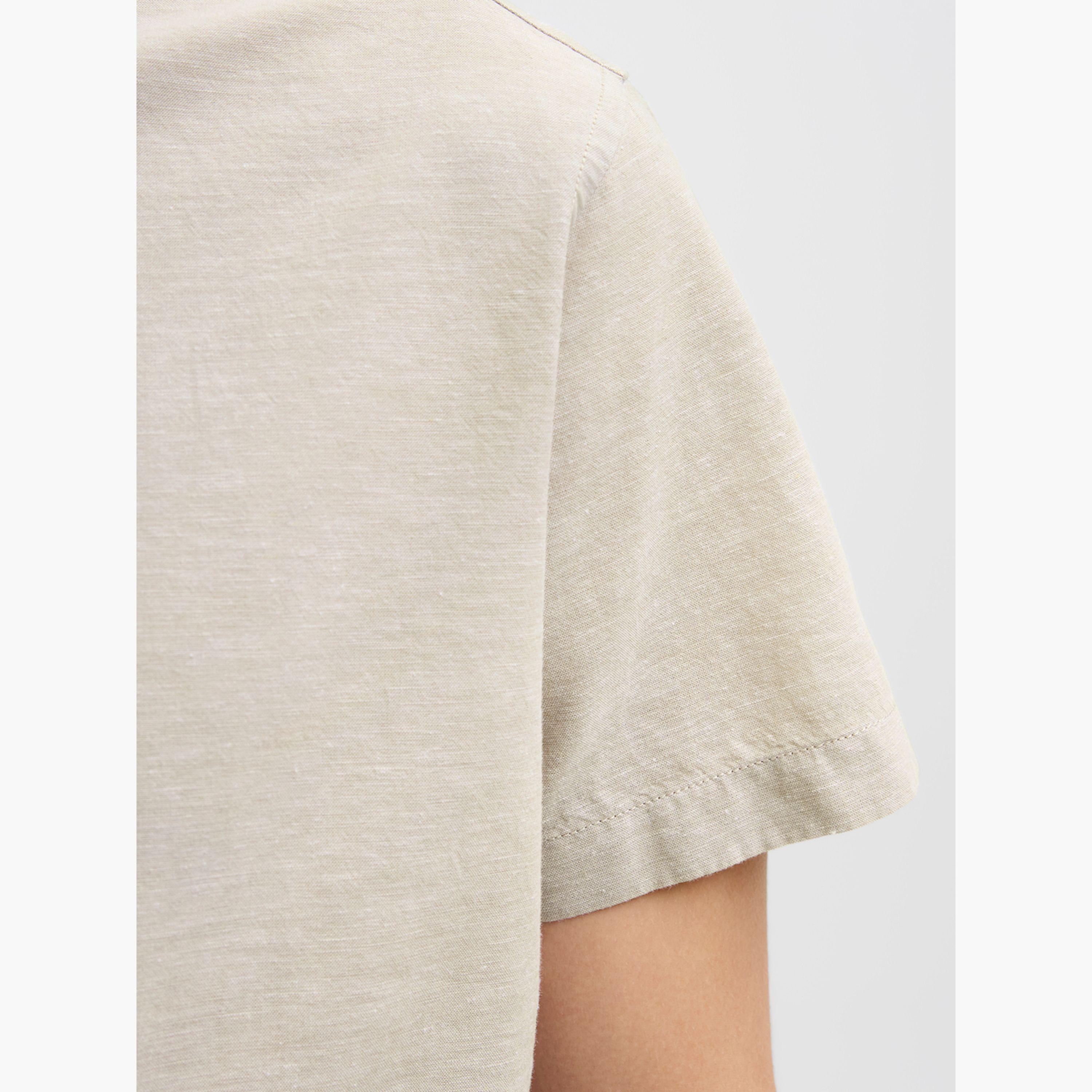 ريبيل × ستايلي - قميص سادة بأكمام قصيرة وقصة عادية-men-clothing-shirts-image-6