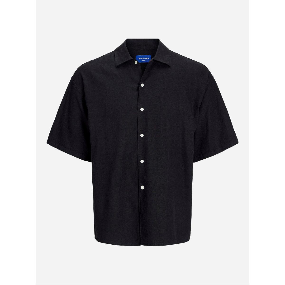 قميص فضفاض سادة بياقة سبريد-men-clothing-shirts-image-1