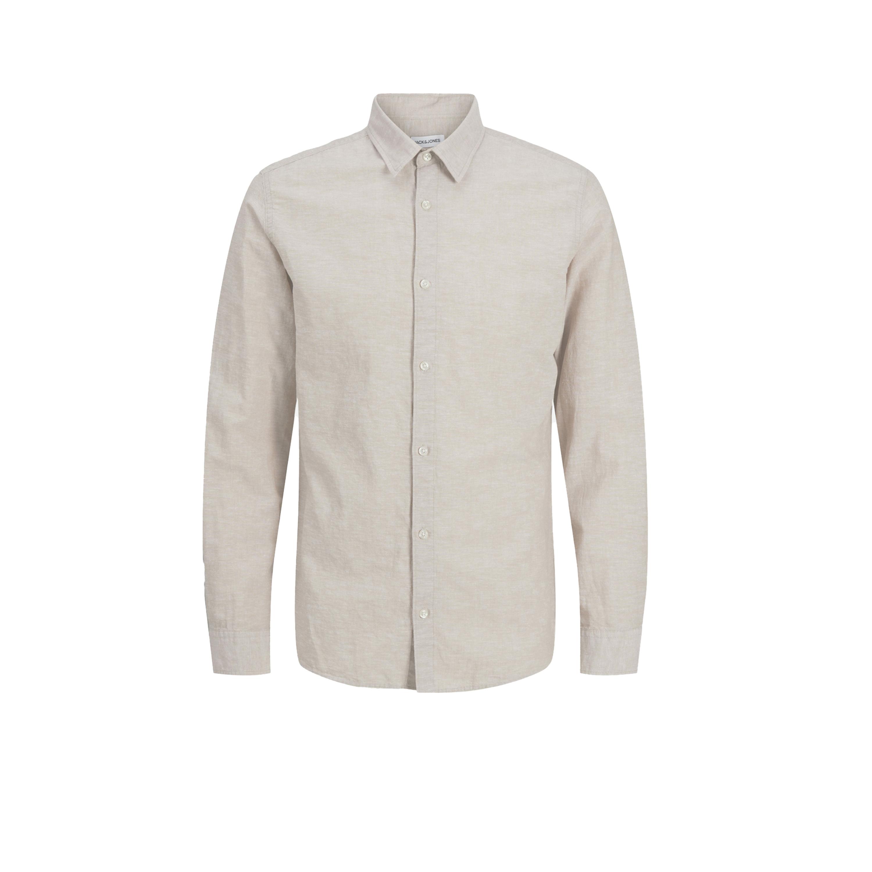 برودكت - قميص سادة بياقة وأزرار وأكمام طويلة - أوف وايت-men-clothing-shirts-image-1