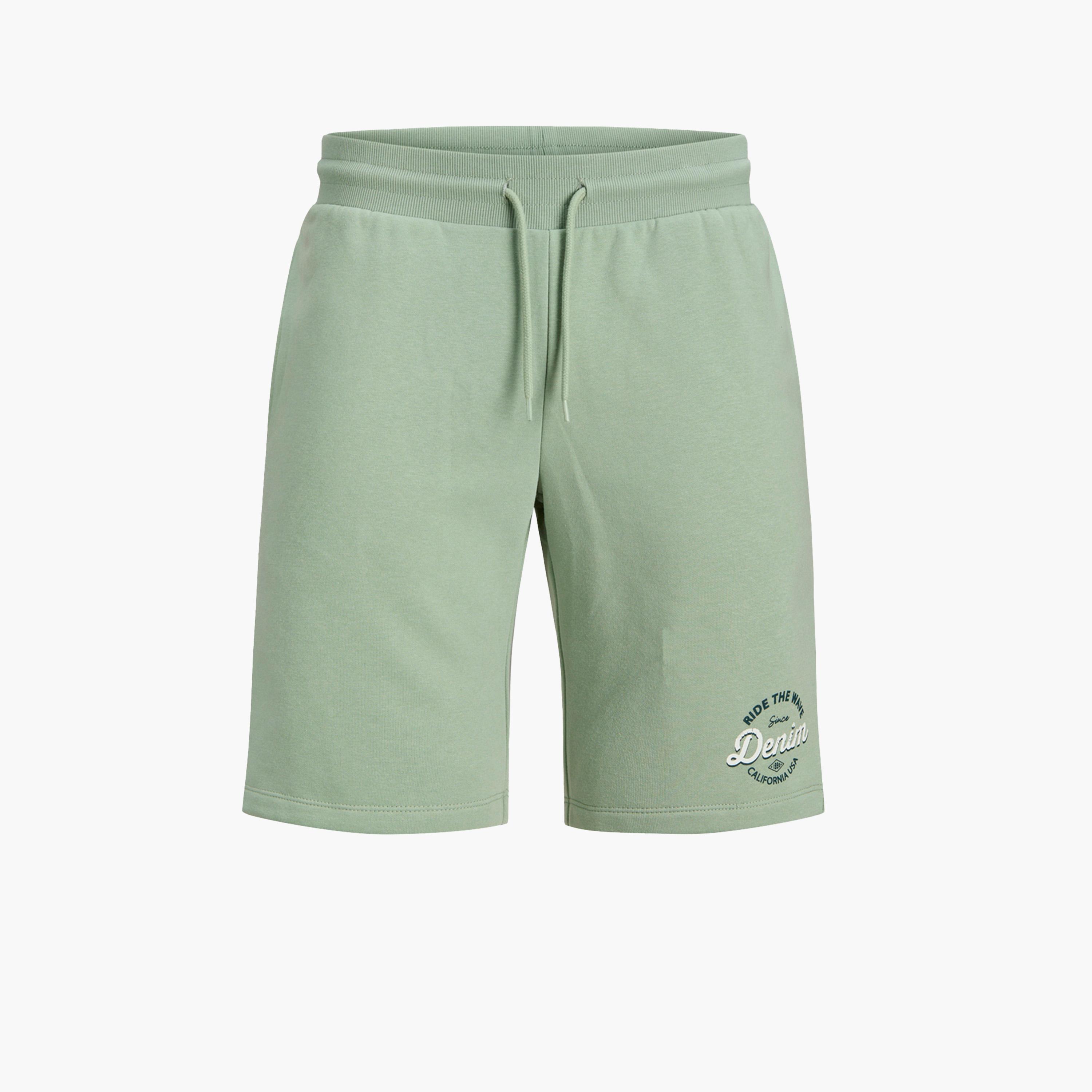 Produkt Green Slogan Print Shorts with Drawstring-men-clothing-bottoms-shorts-image-1