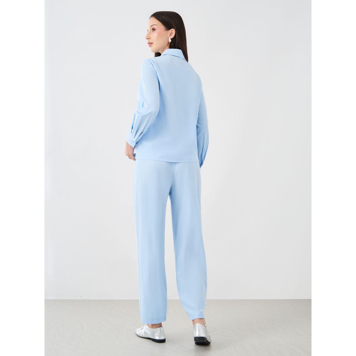 طقم منسق من بنطال وبلوزة بأكمام طويلة-women-clothing-coordsets-image-5