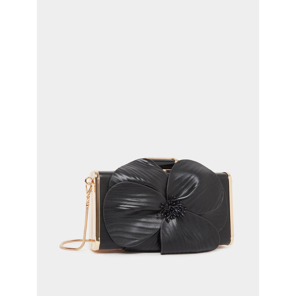شنطة مزينة بزهرة كورساج مع حمالة بنمط سلسلة-women-bagsandwallets-handbags-image-1