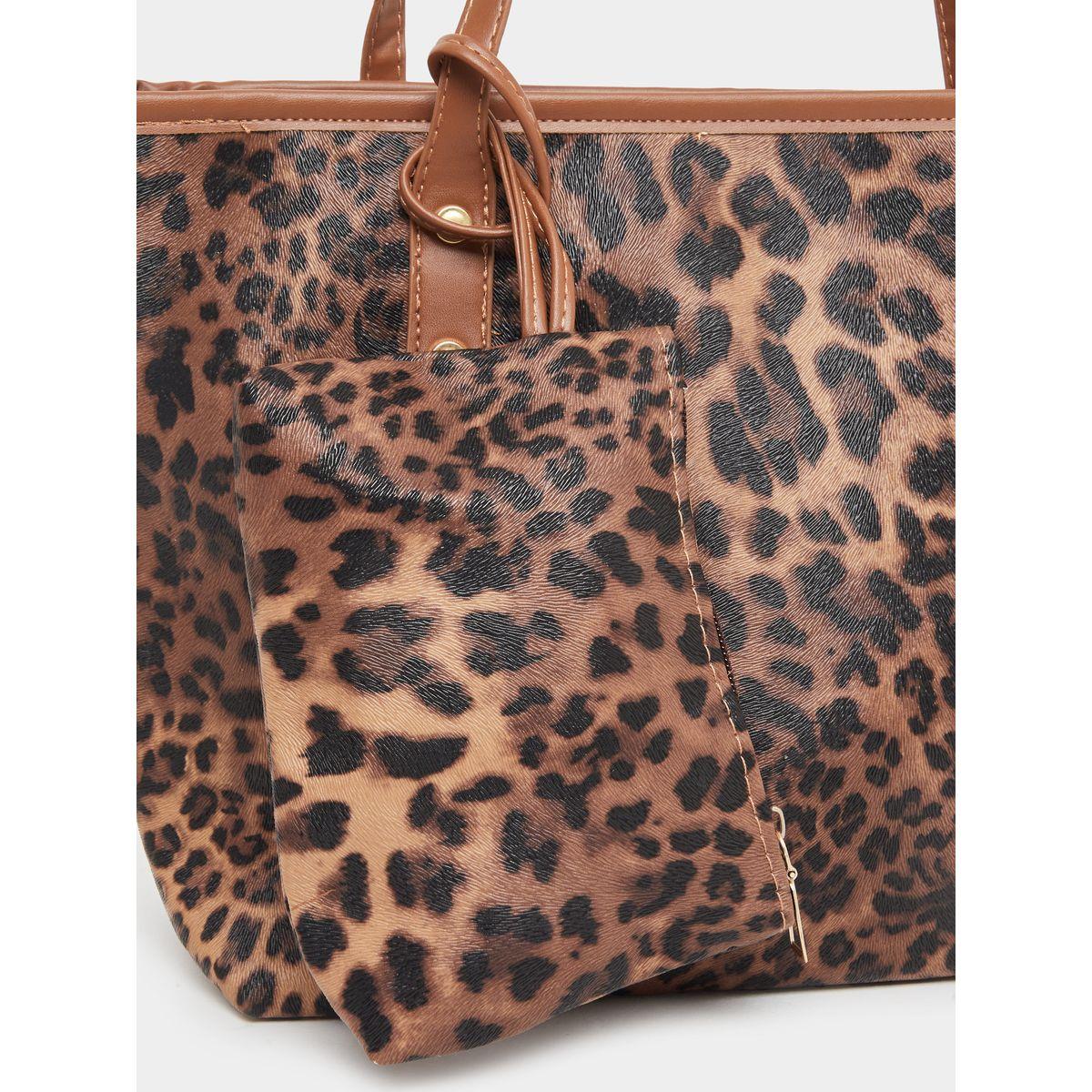 Styli Leopard Print Tote Bag with Dual Handle-women-bagsandwallets-handbags-image-3