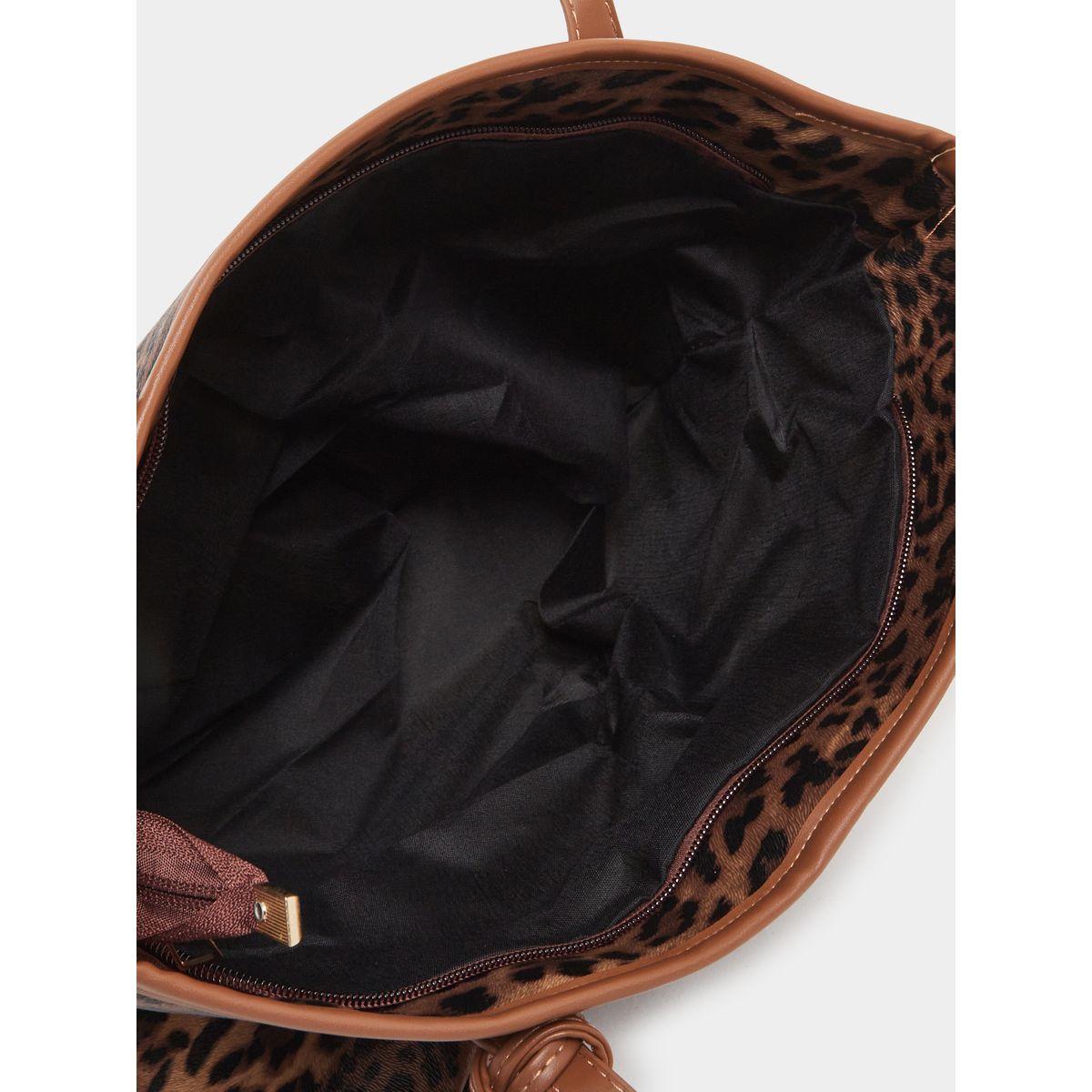Styli Leopard Print Tote Bag with Dual Handle-women-bagsandwallets-handbags-image-4