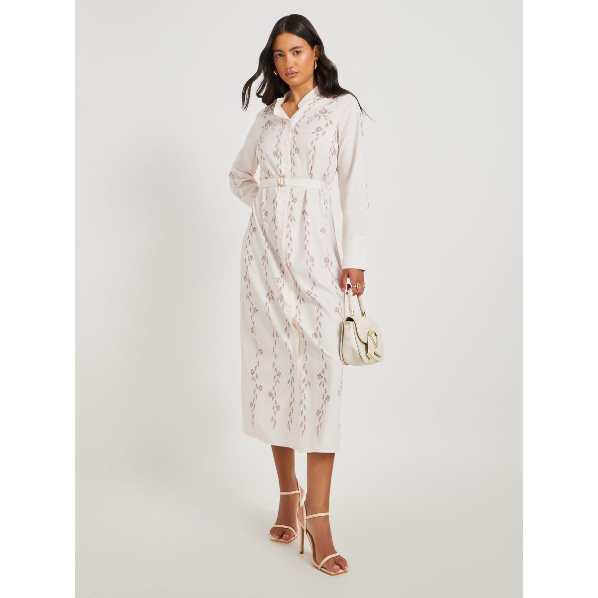 Styli Graphic Print Belted Shirt Midi Dress-women-clothing-dresses-image-1