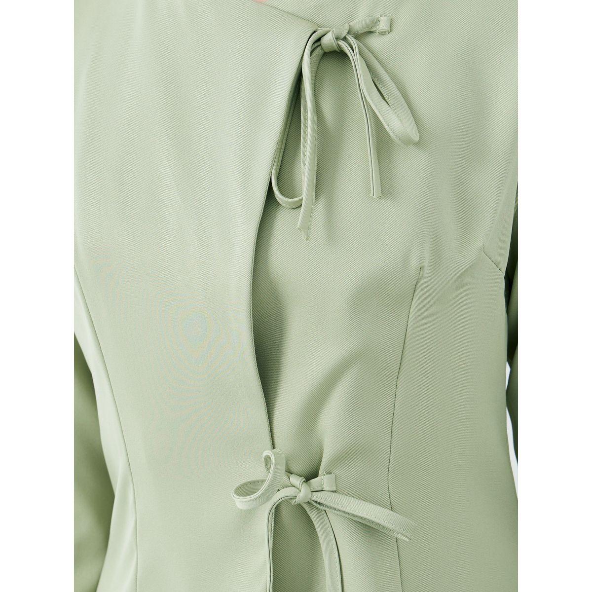 Styli Solid Long Sleeves Blouse with Tie-Up Detail-women-clothing-shirtsandblouses-blouses-image-3
