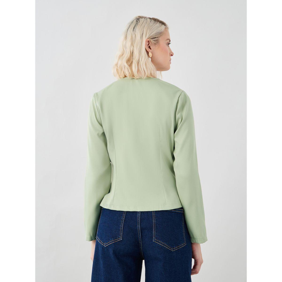Styli Solid Long Sleeves Blouse with Tie-Up Detail-women-clothing-shirtsandblouses-blouses-image-4