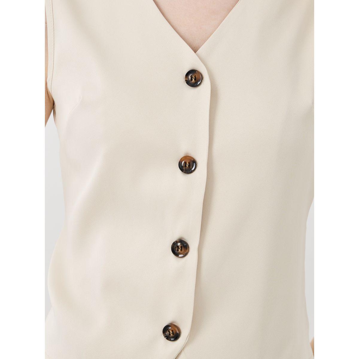 Styli Solid V-Neck Buttoned Vest Top-women-clothing-shirtsandblouses-blouses-image-5