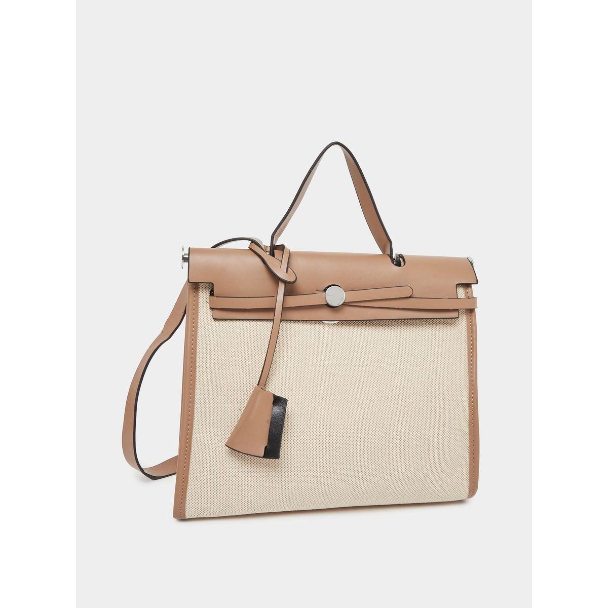 Styli Color Block Handbag with Top Handle-women-bagsandwallets-handbags-image-1