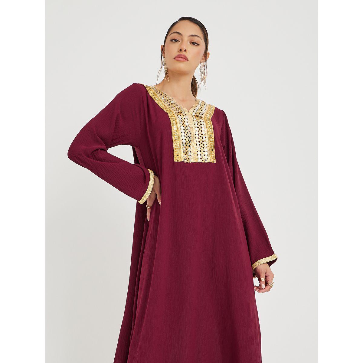 جلابية طويلة بتفاصيل دانتيل-women-arabicclothing-jalabiyas-image-3