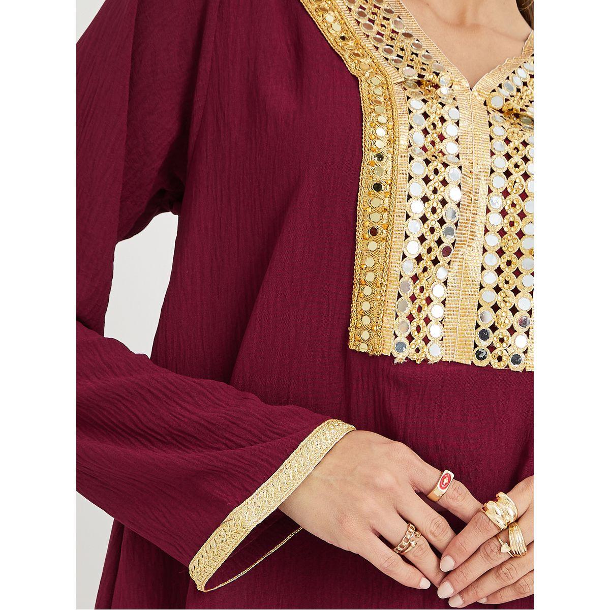 جلابية طويلة بتفاصيل دانتيل-women-arabicclothing-jalabiyas-image-4