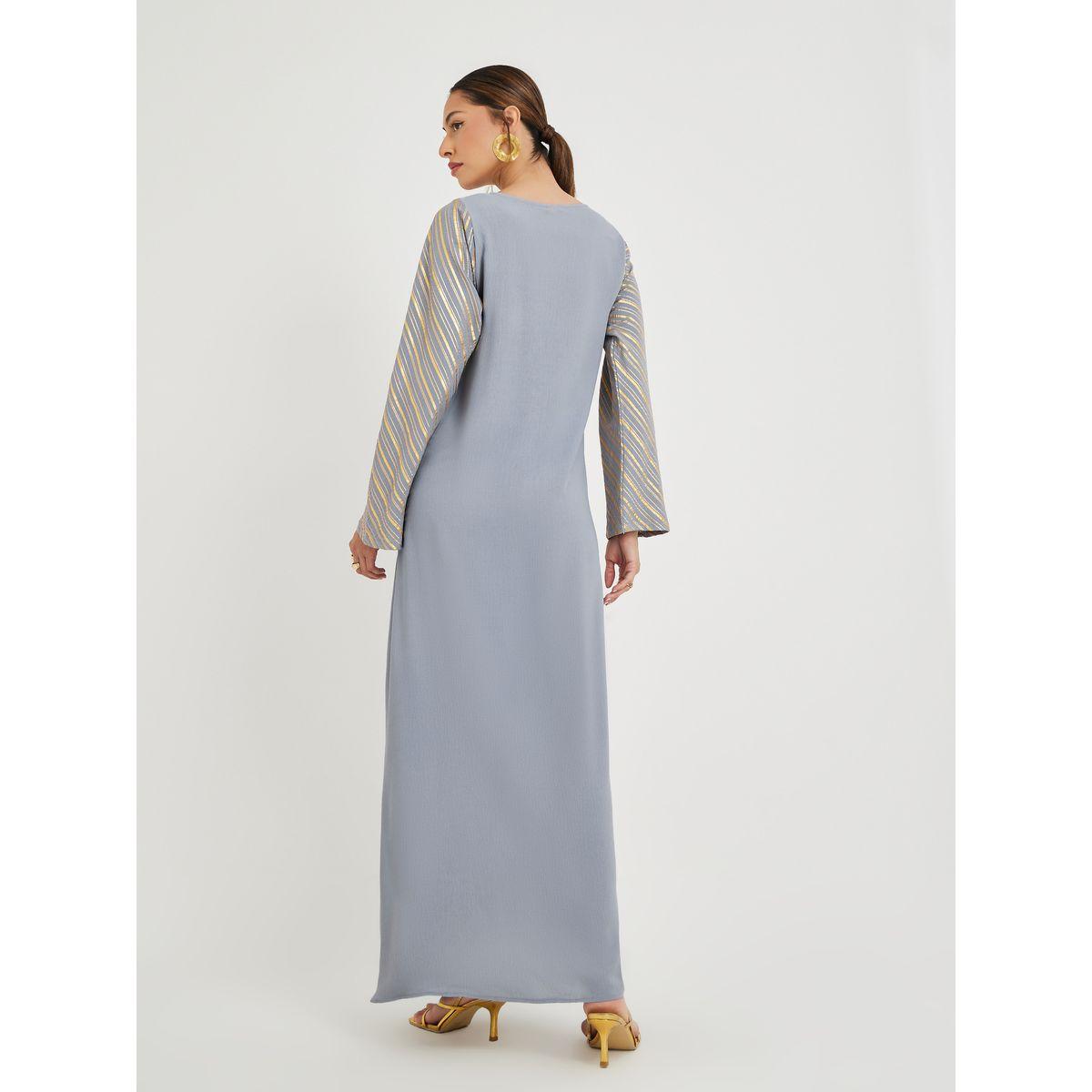 جلابية بطبعة فويل وياقة نوتش-women-arabicclothing-jalabiyas-image-5