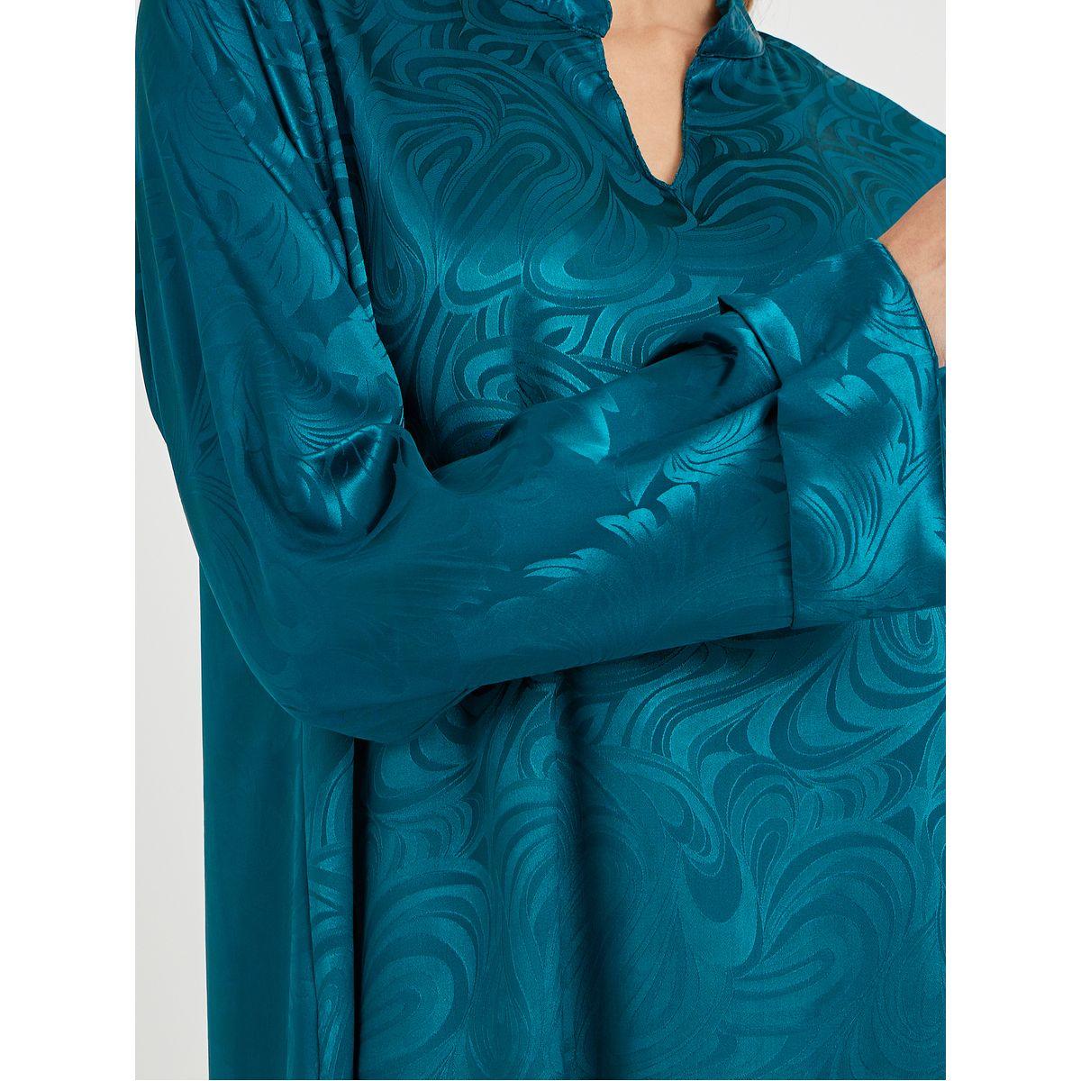 جلابية ساتان بتفاصيل جاكار مع ياقة-women-arabicclothing-jalabiyas-image-3