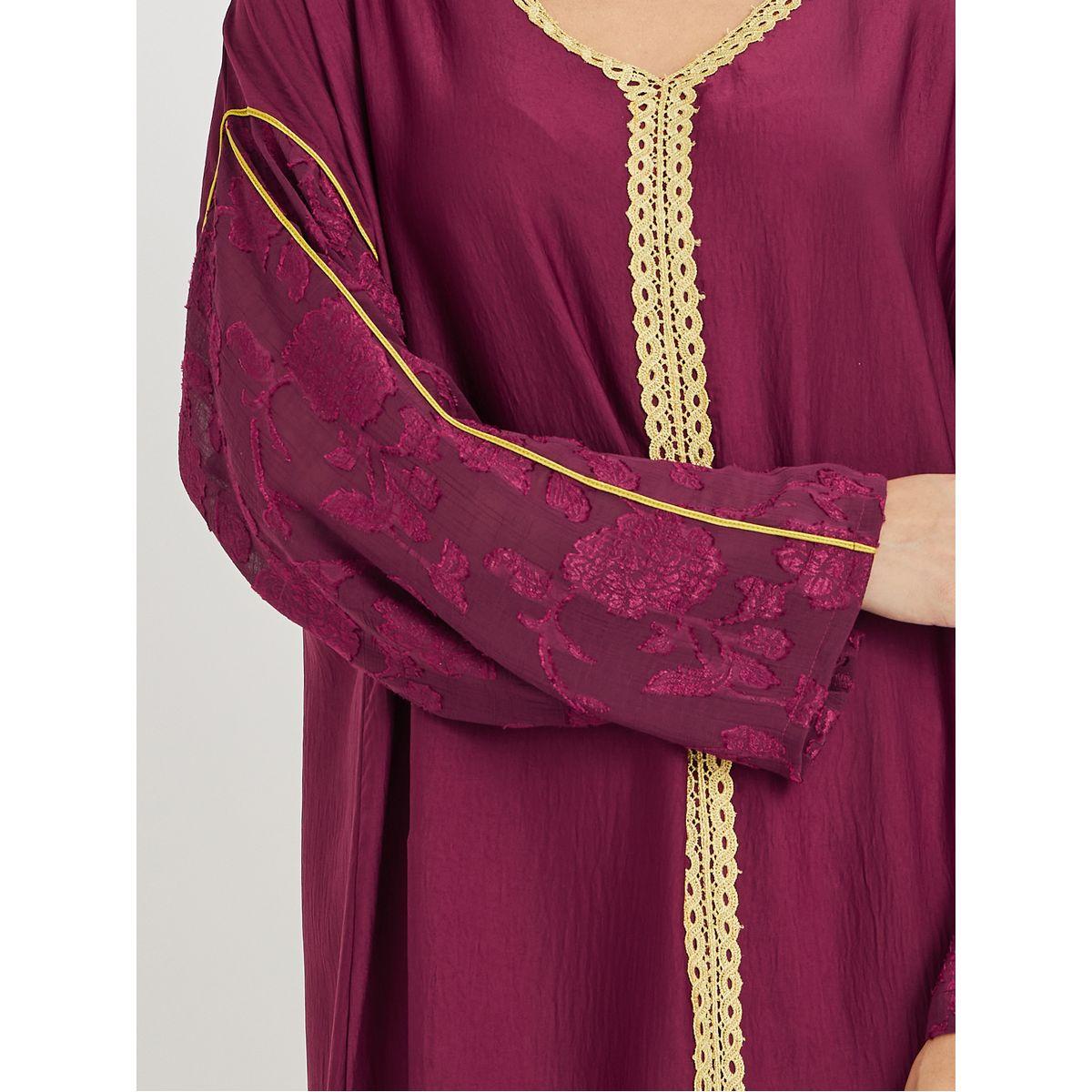 أميرة x ستايلي جلابية بتفاصيل دانتيل ونقشة براسو-women-arabicclothing-jalabiyas-image-3