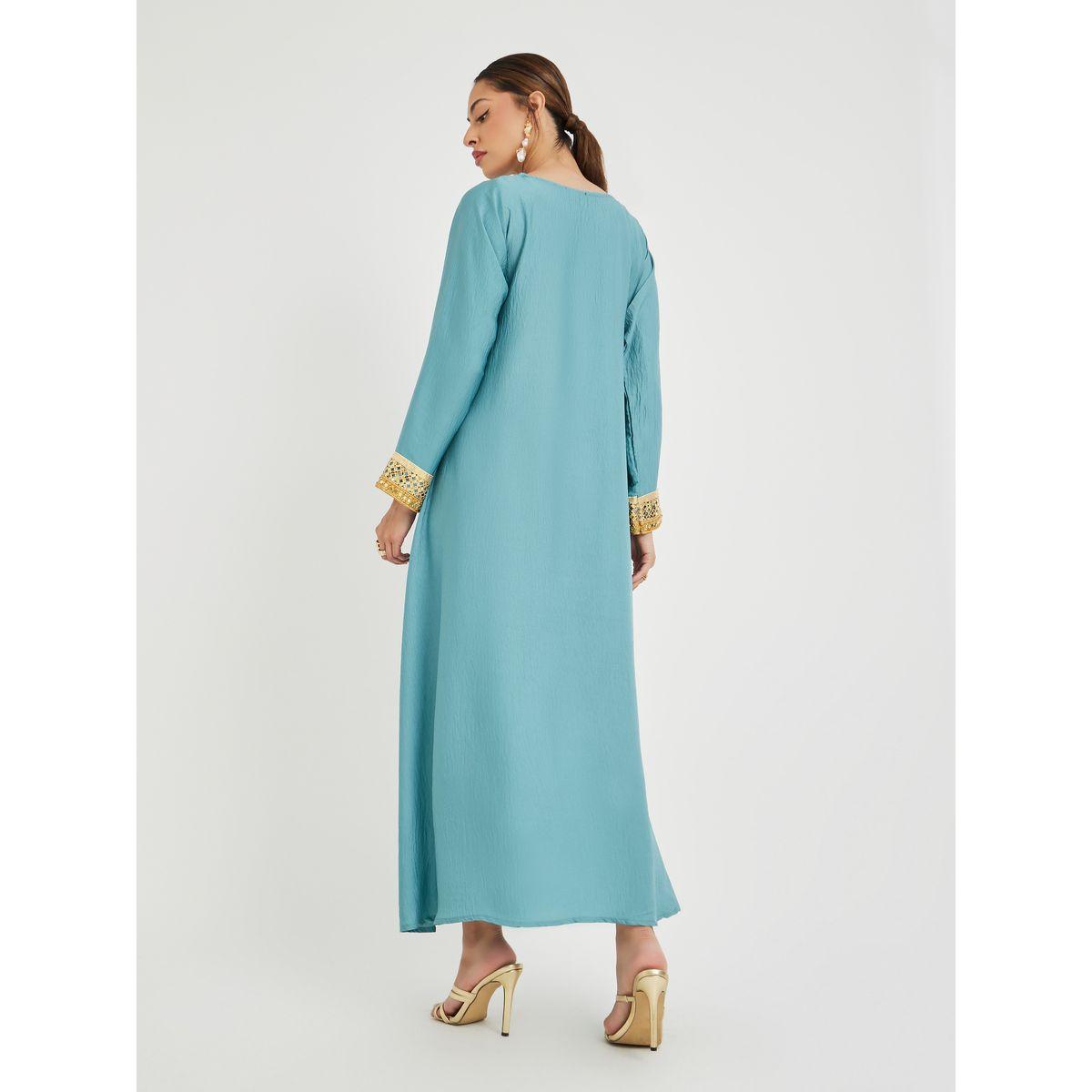 جلابية بتفاصيل دانتيل وأكمام واسعة-women-arabicclothing-jalabiyas-image-5