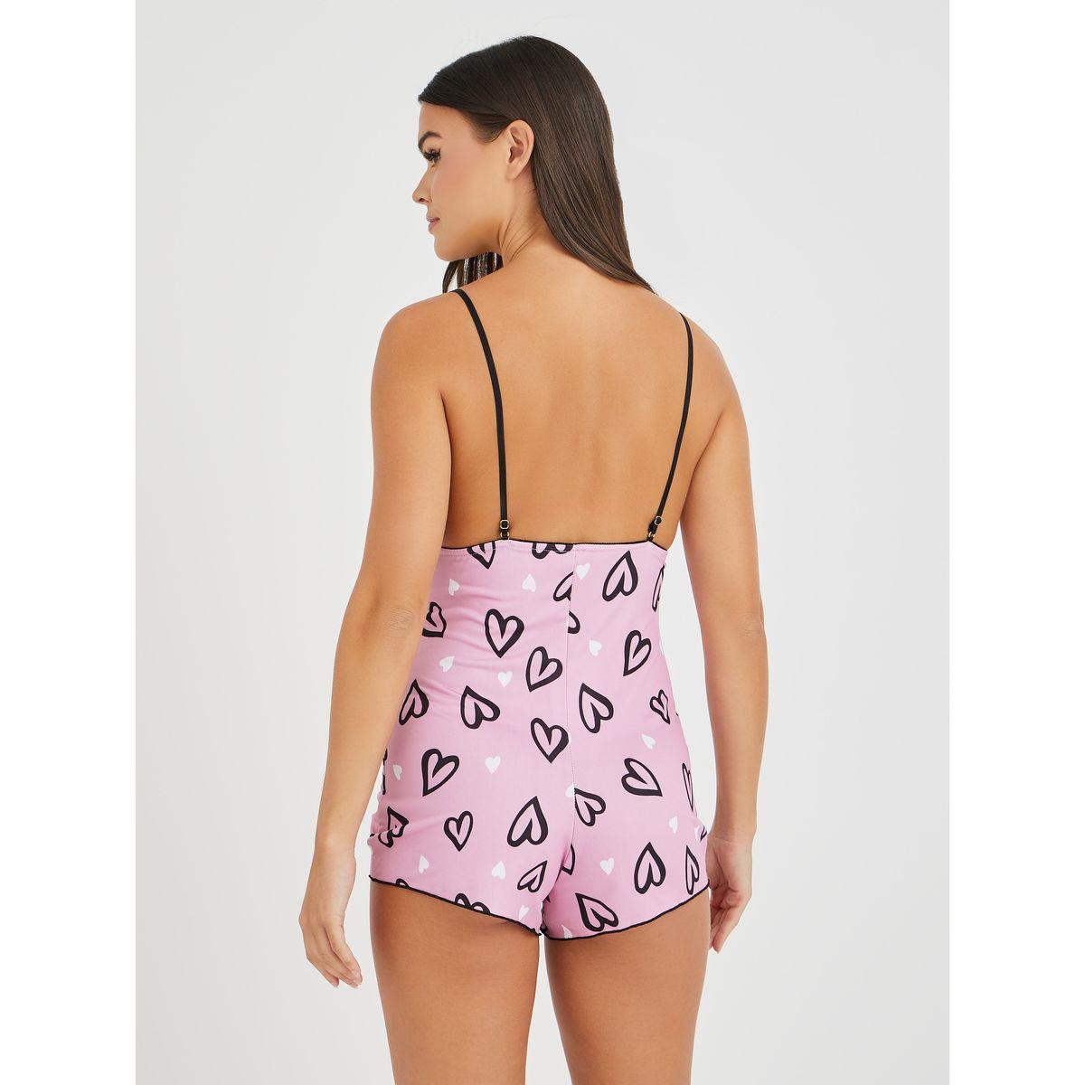 Styli Heart Print Noodle Strap Bodysuit-women-clothing-lingerie-corsets-image-4