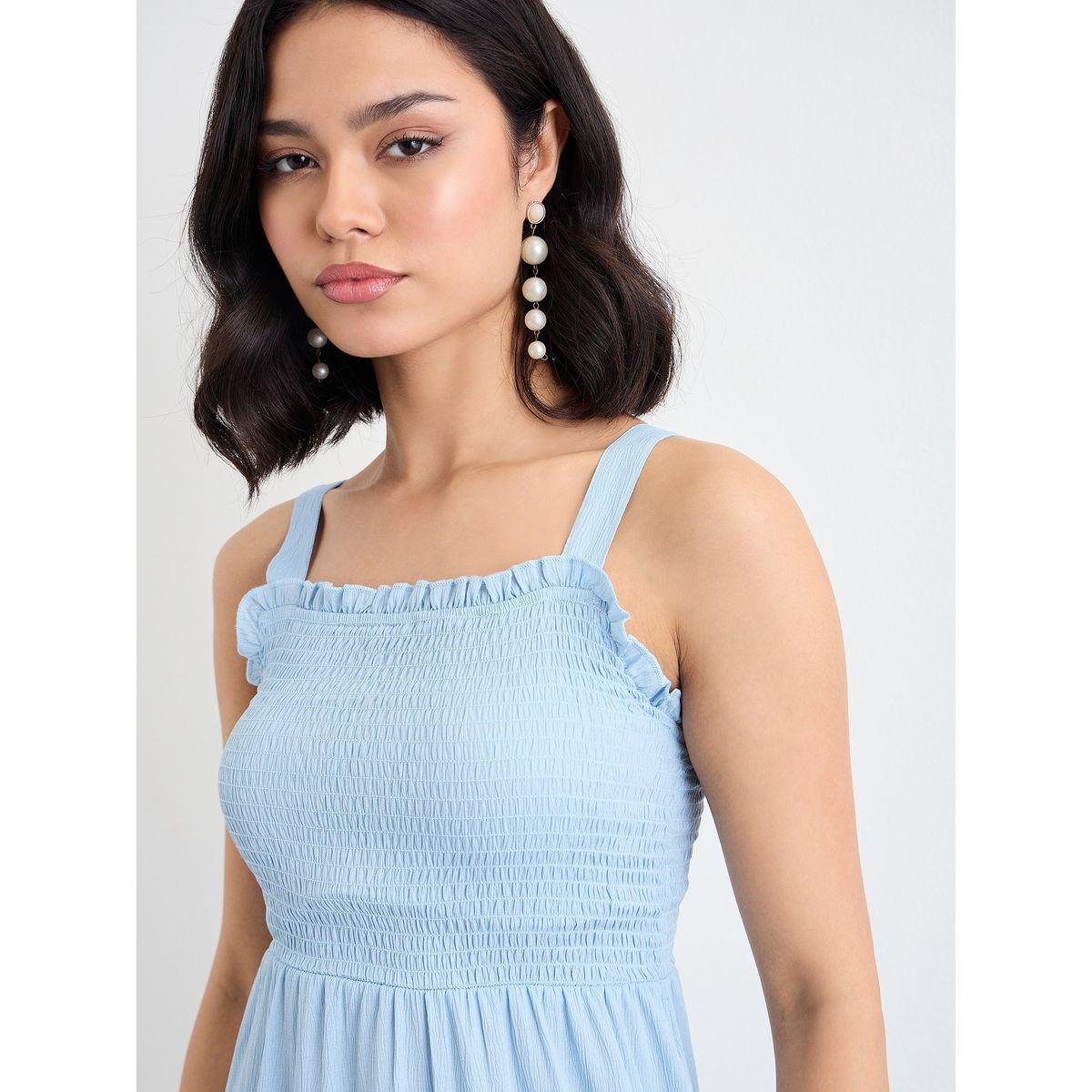 Styli Women Blue Sleeveless Tiered Maxi Dress-women-clothing-dresses-image-3