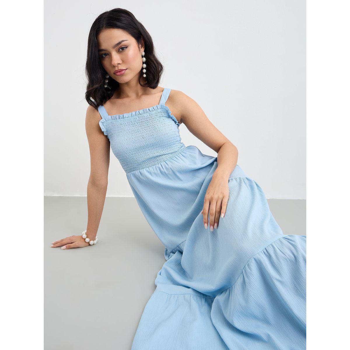 فستان طويل بدون أكمام وتفاصيل كسرات-women-clothing-dresses-image-5