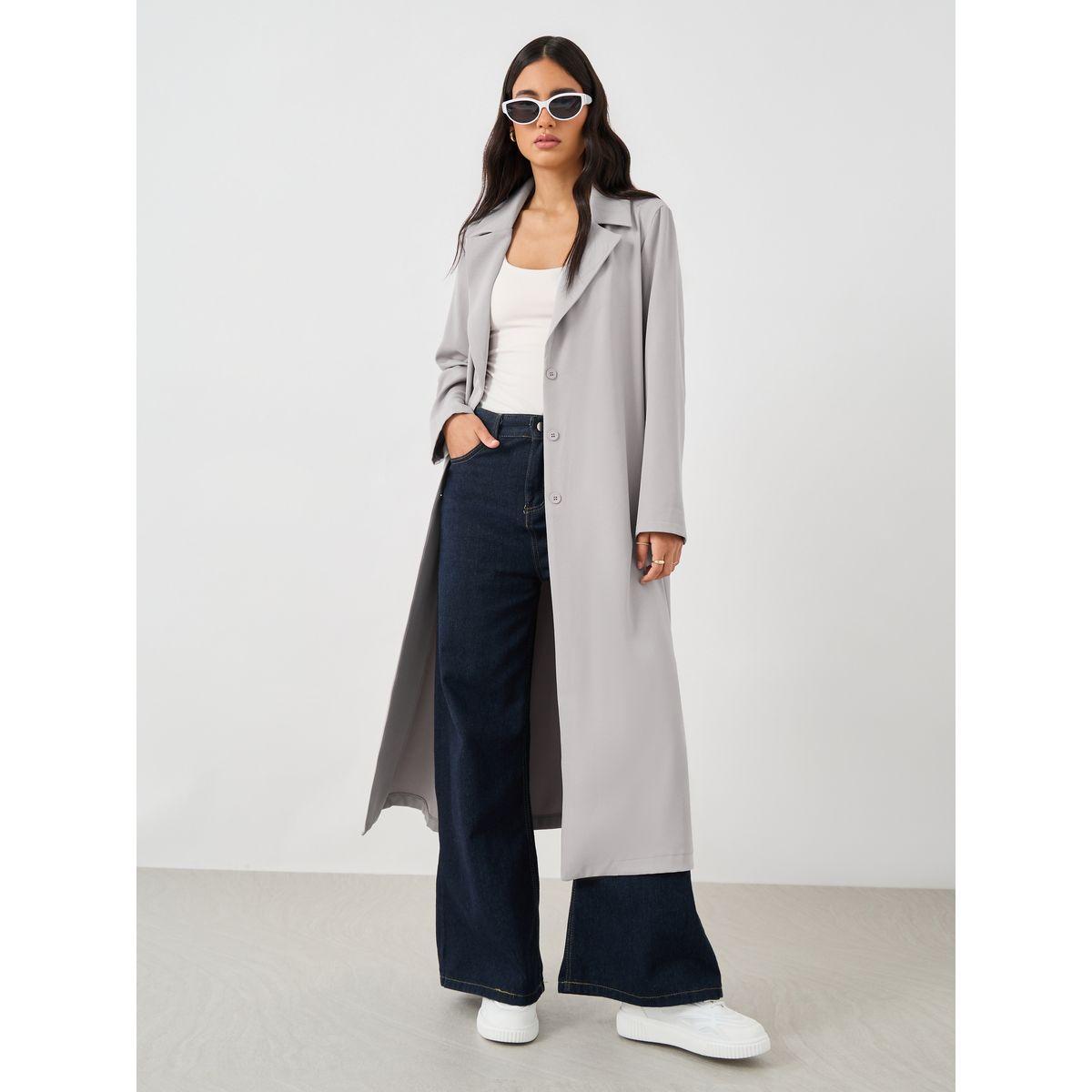 Styli Woven Notch Lapel Midi Kimono with Buttons-women-clothing-shirtsandblouses-shirts-image-1