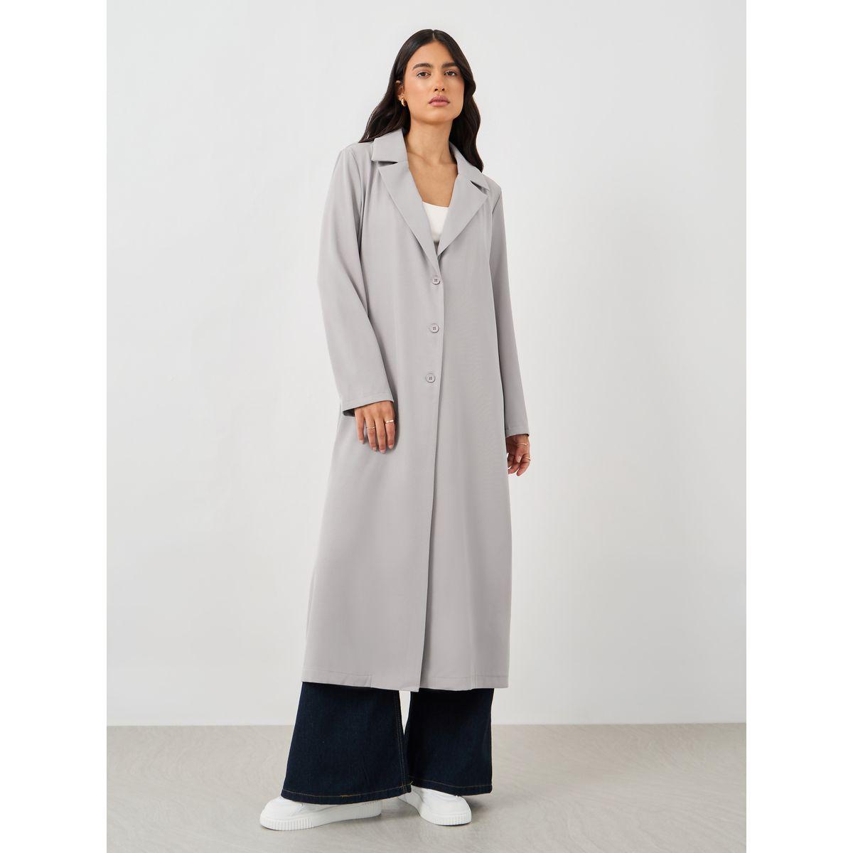 Styli Woven Notch Lapel Midi Kimono with Buttons-women-clothing-shirtsandblouses-shirts-image-2