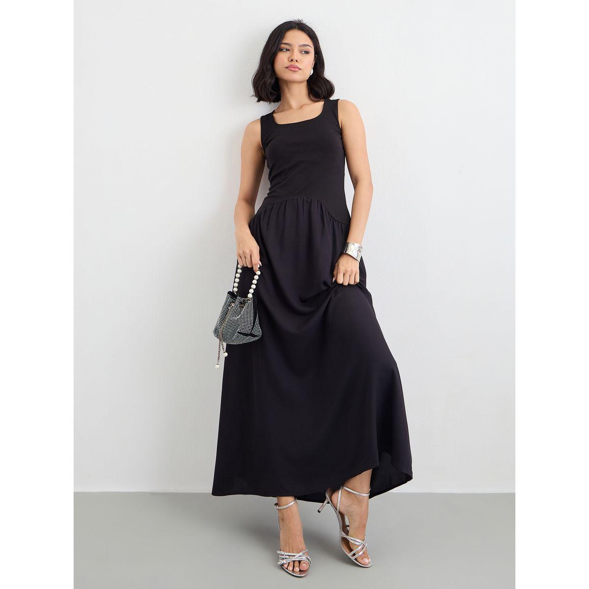 فستان طويل سادة بدون أكمام-women-clothing-dresses-image-1