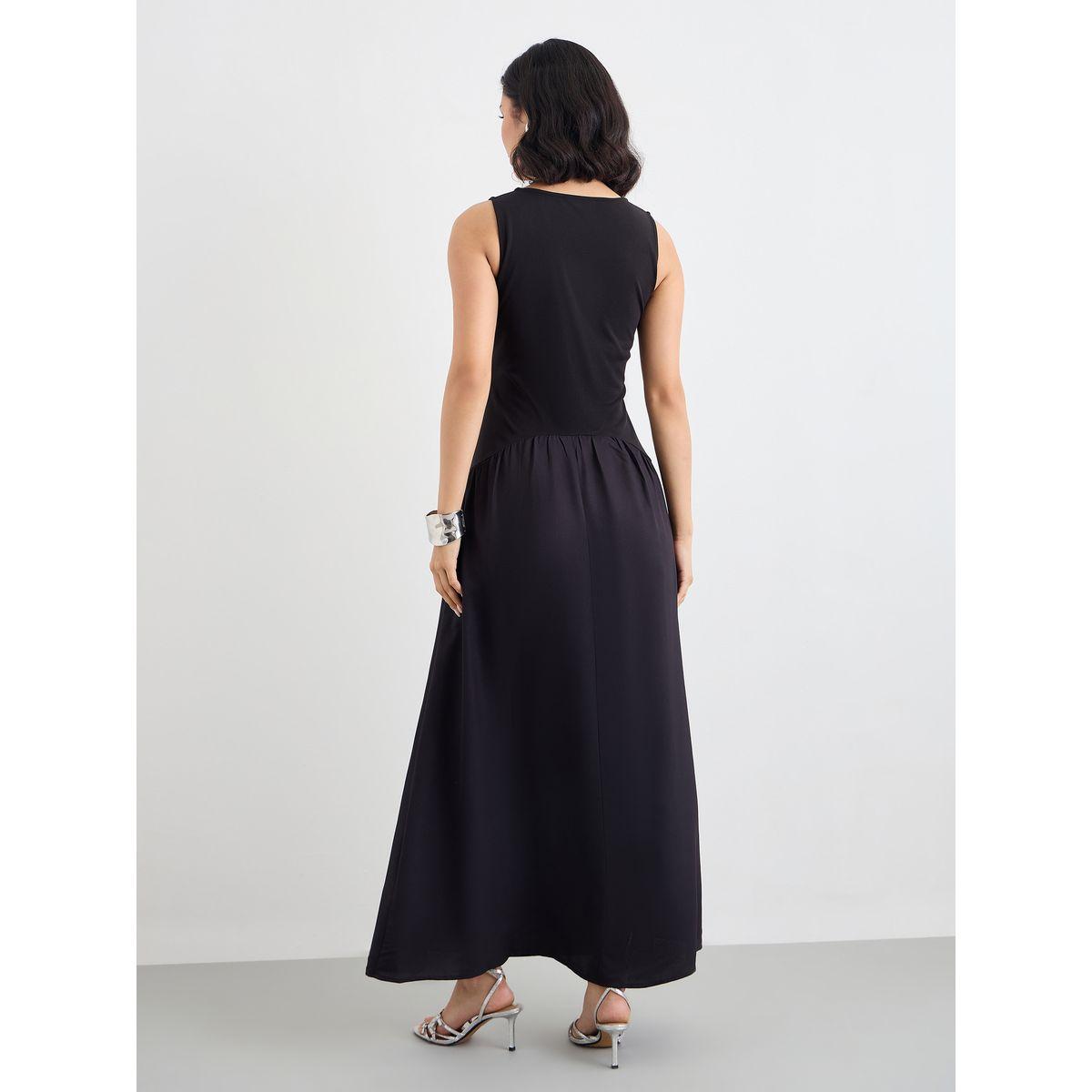فستان طويل سادة بدون أكمام-women-clothing-dresses-image-4