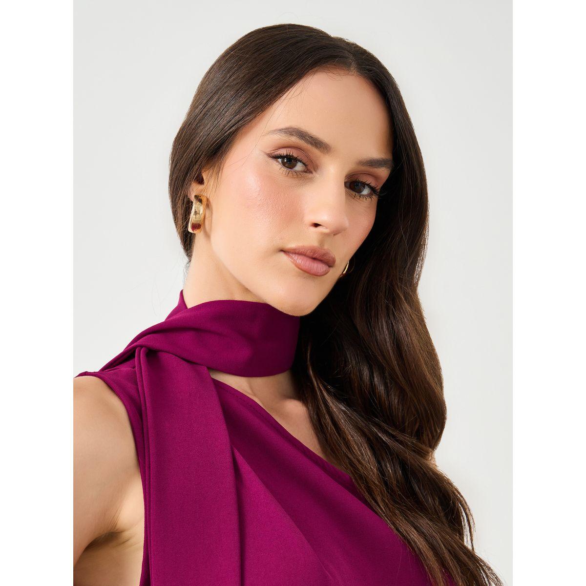 بلوزة بتفاصيل كتف واحد مع ياقة بربطة-women-clothing-shirtsandblouses-blouses-image-4