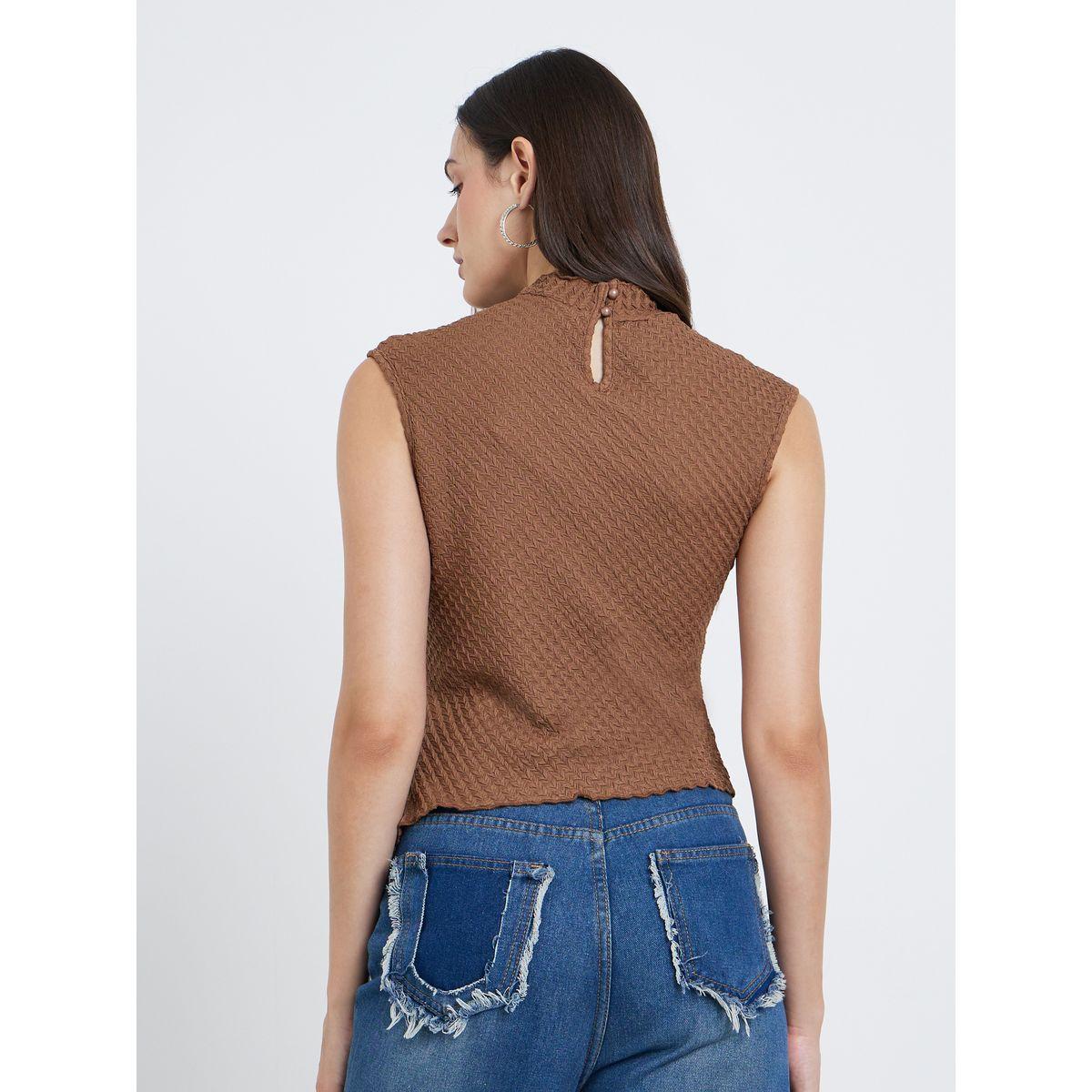 Styli Textured Mock Neck Sleeveless Top-women-clothing-shirtsandblouses-blouses-image-4