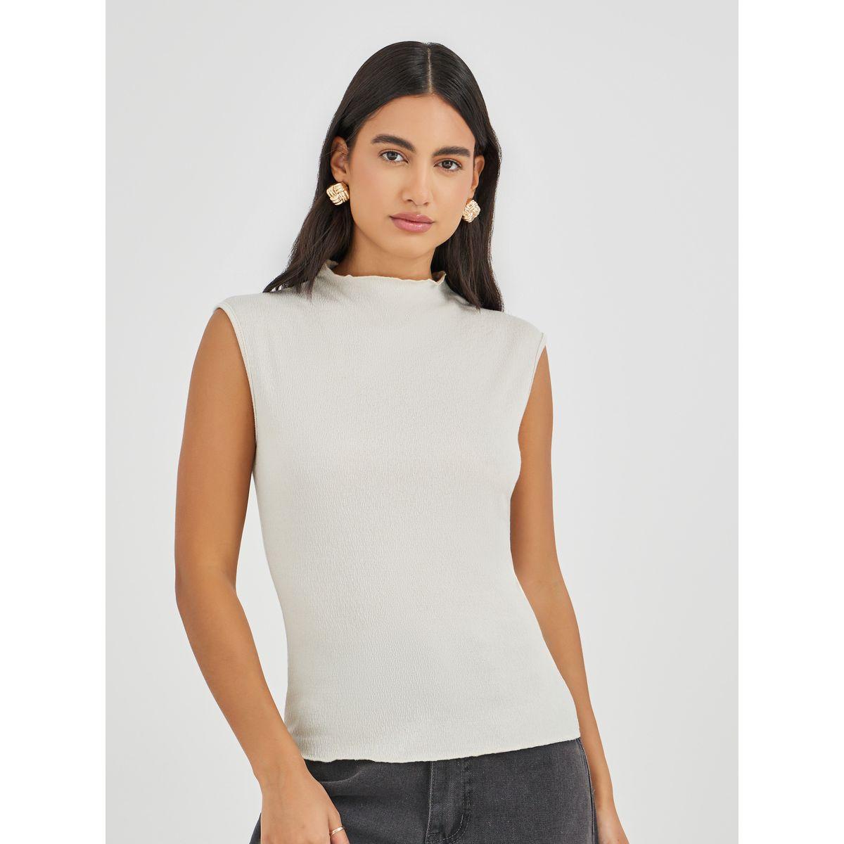 بلوزة بلا أكمام بتفاصيل بارزة الملمس-women-clothing-shirtsandblouses-blouses-image-1