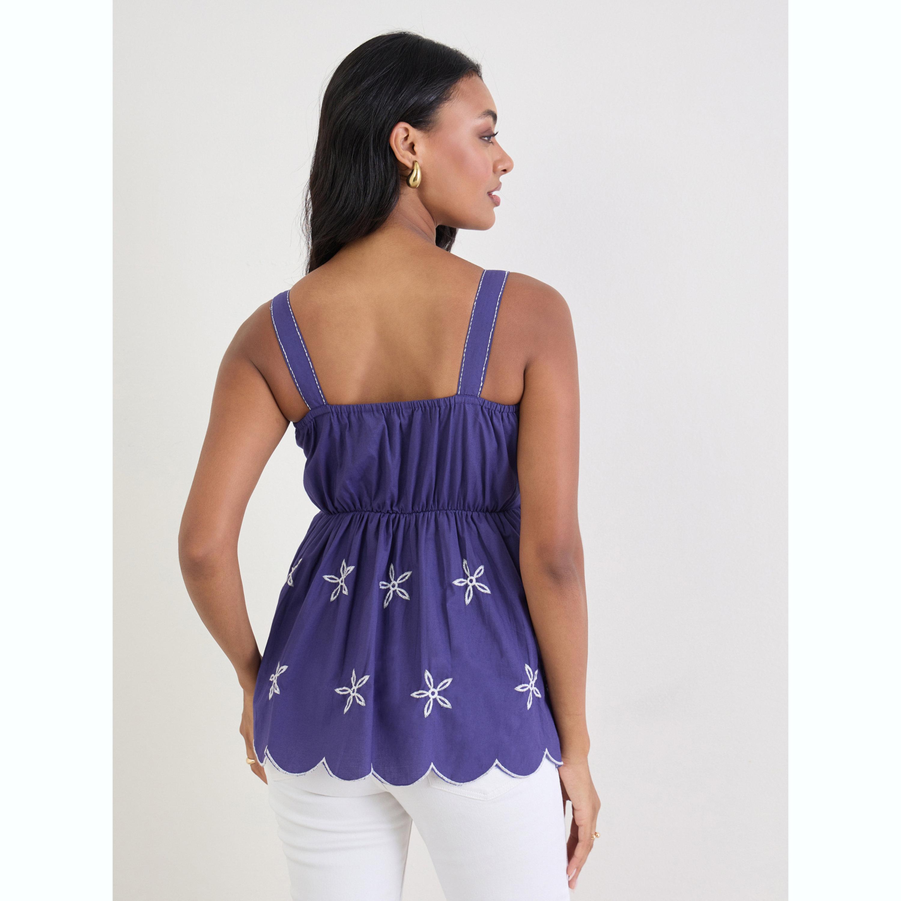 بلوزة كامي مطرزة بدون أكمام باللون الأزرق-women-clothing-shirtsandblouses-blouses-image-4
