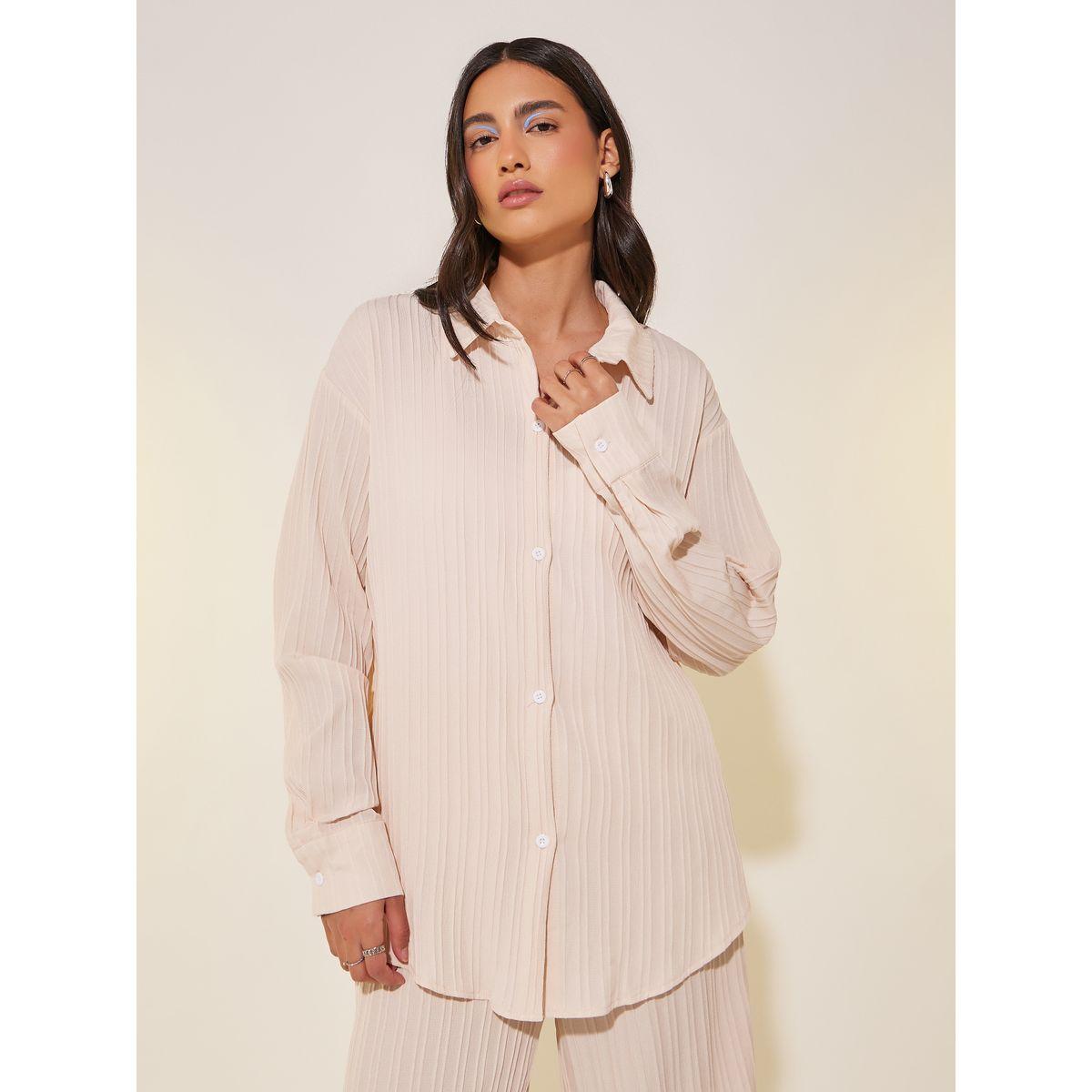 طقم منسق من بنطال بأرجل واسعة وبلوزة بأكمام طويلة-women-clothing-coordsets-image-4
