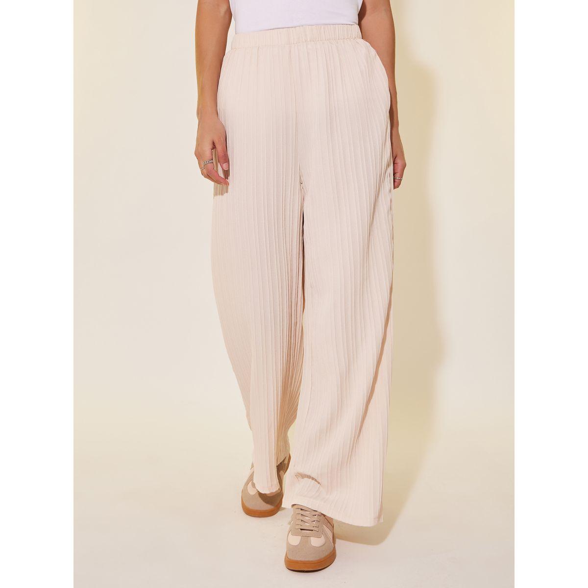 طقم منسق من بنطال بأرجل واسعة وبلوزة بأكمام طويلة-women-clothing-coordsets-image-7
