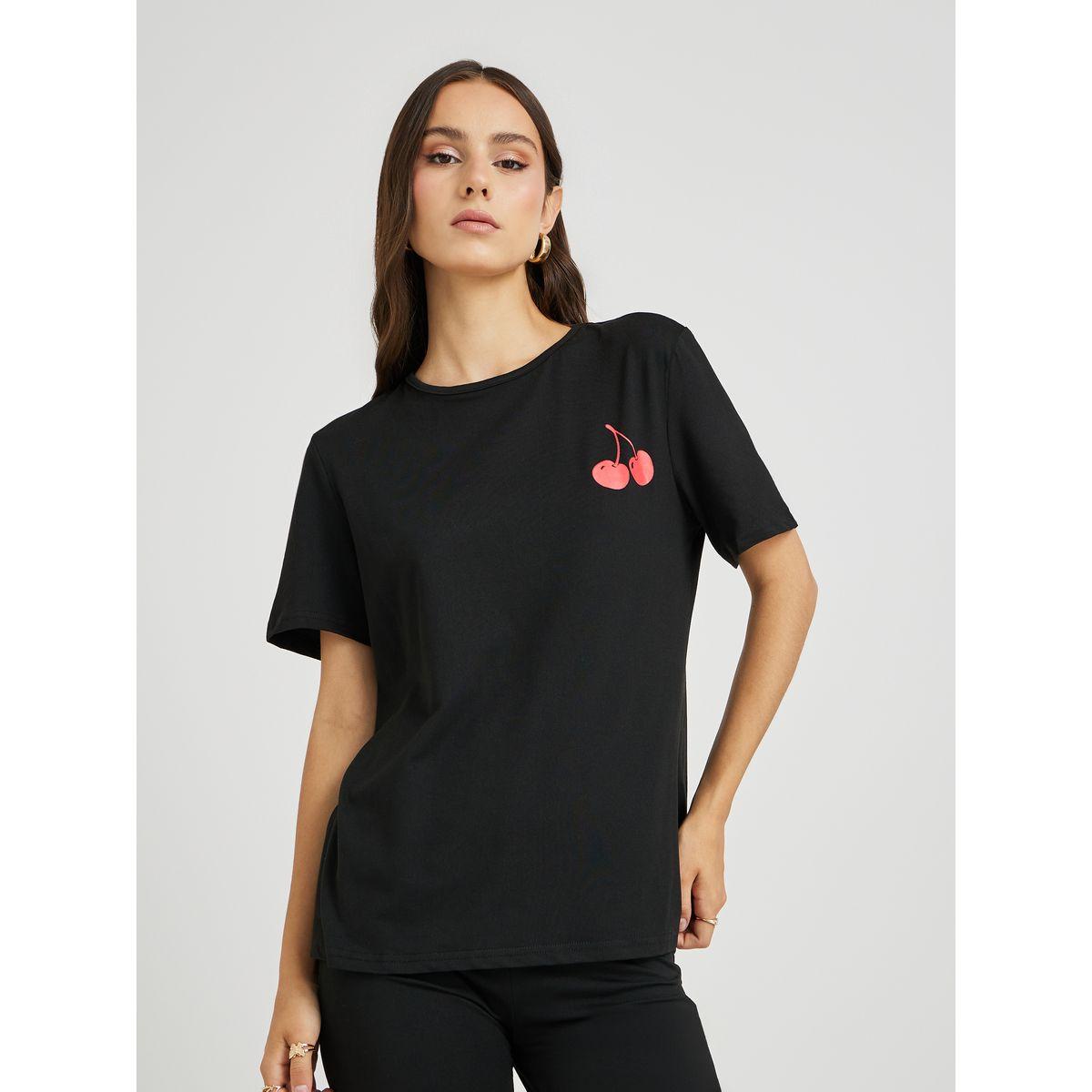 Styli Cherry Print Short Sleeve T-Shirt and Leggings Co-Ords-women-clothing-coordsets-image-2