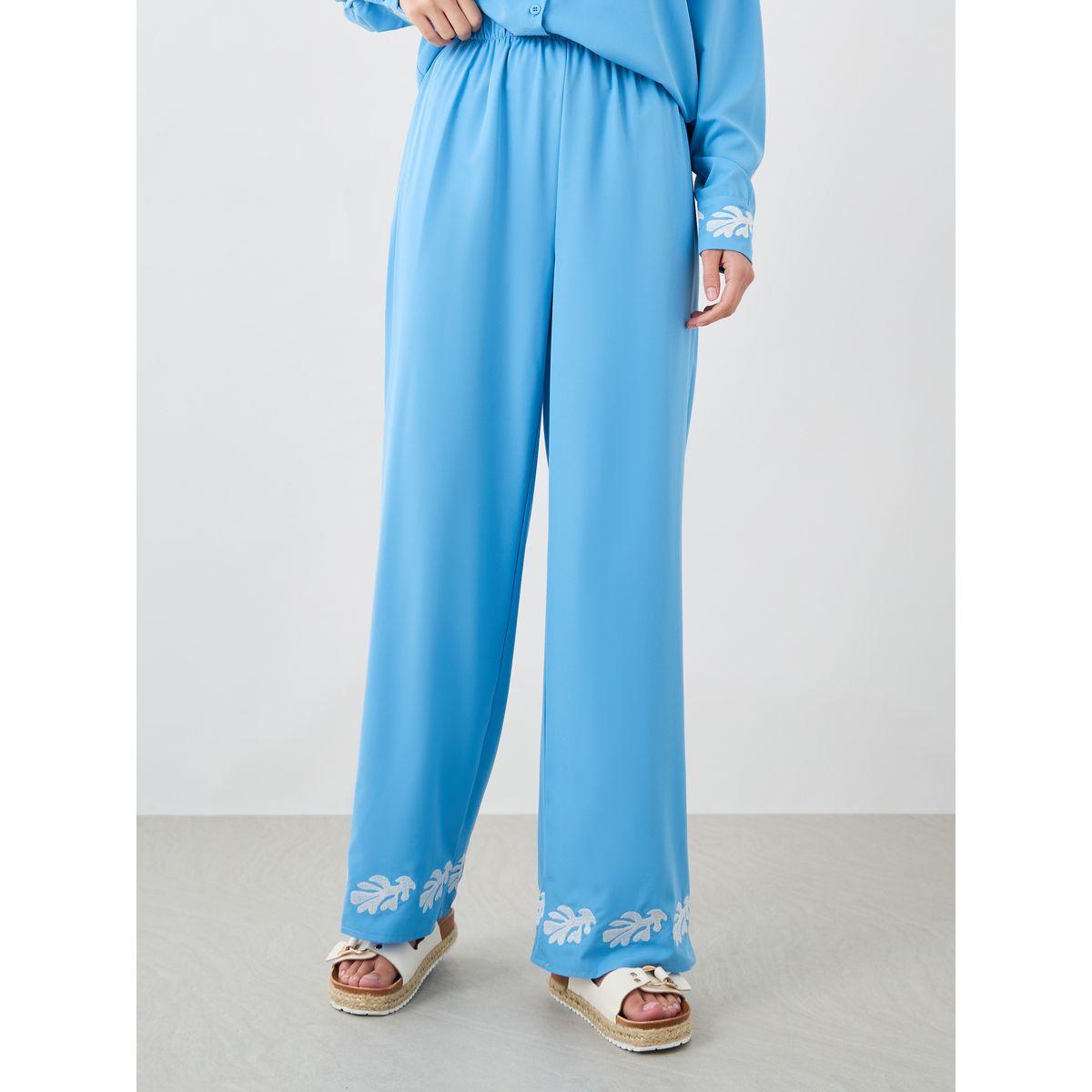 Styli Embroidered Spread Collar Shirt and Relaxed Fit Trousers Co-Ords-women-clothing-coordsets-image-4