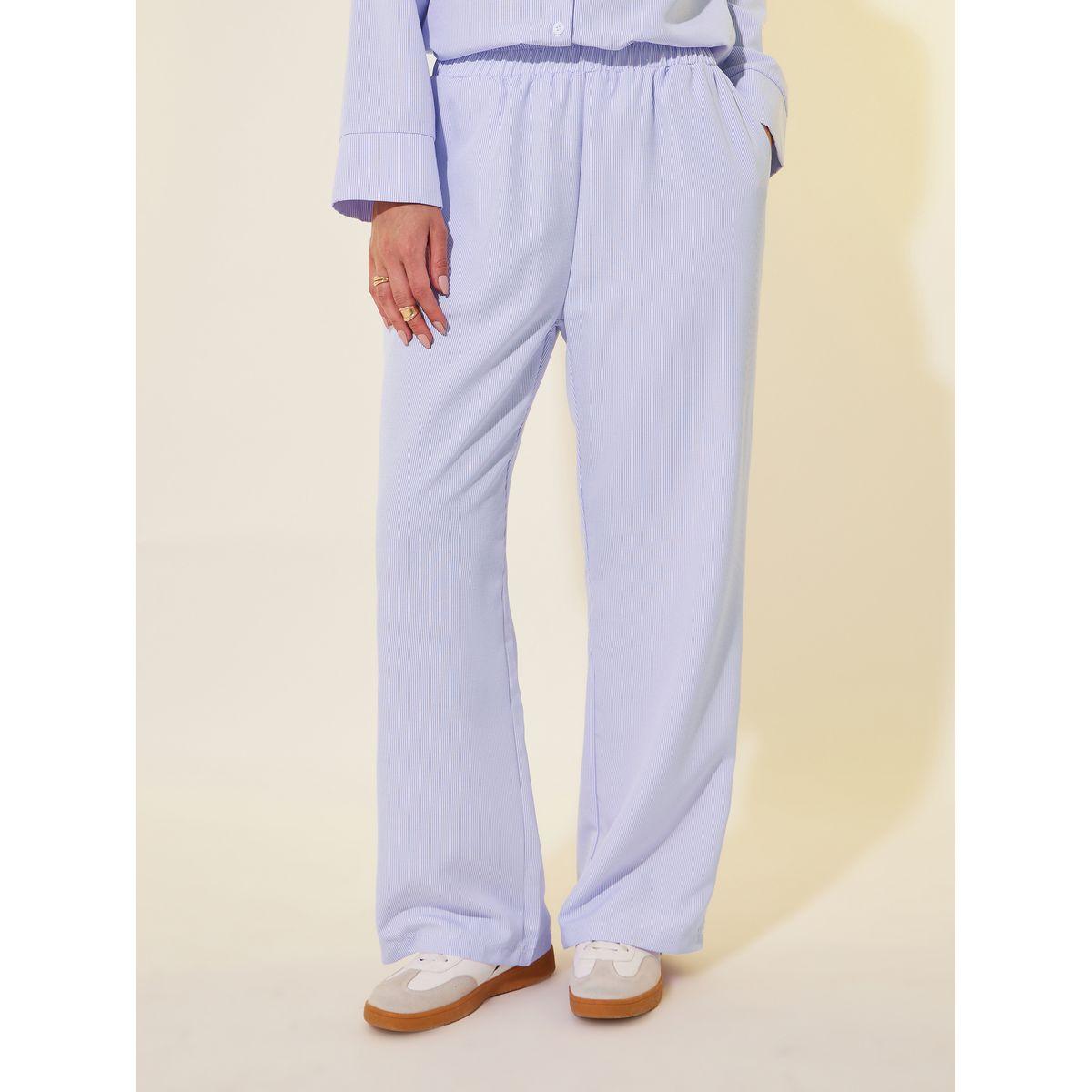 Styli Striped Long Sleeve Shirt and Pants Co-Ords-women-clothing-coordsets-image-5
